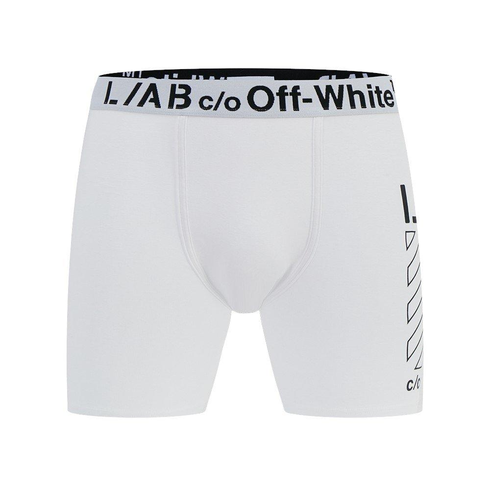 L/AB c/o Off-White Men's Diagonal Printed Boxer Brief - White - WHITE