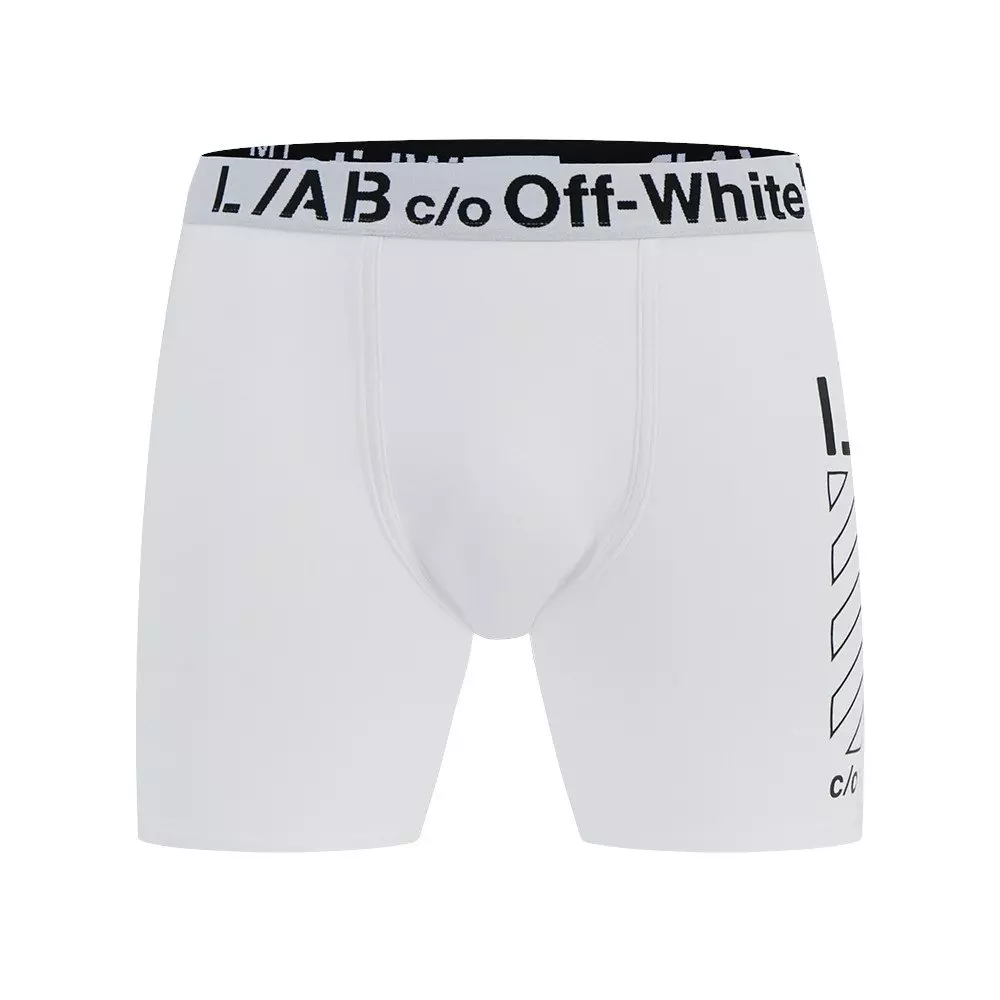 L/AB c/o Off-White Men's Diagonal Printed Boxer Brief - White - WHITE
