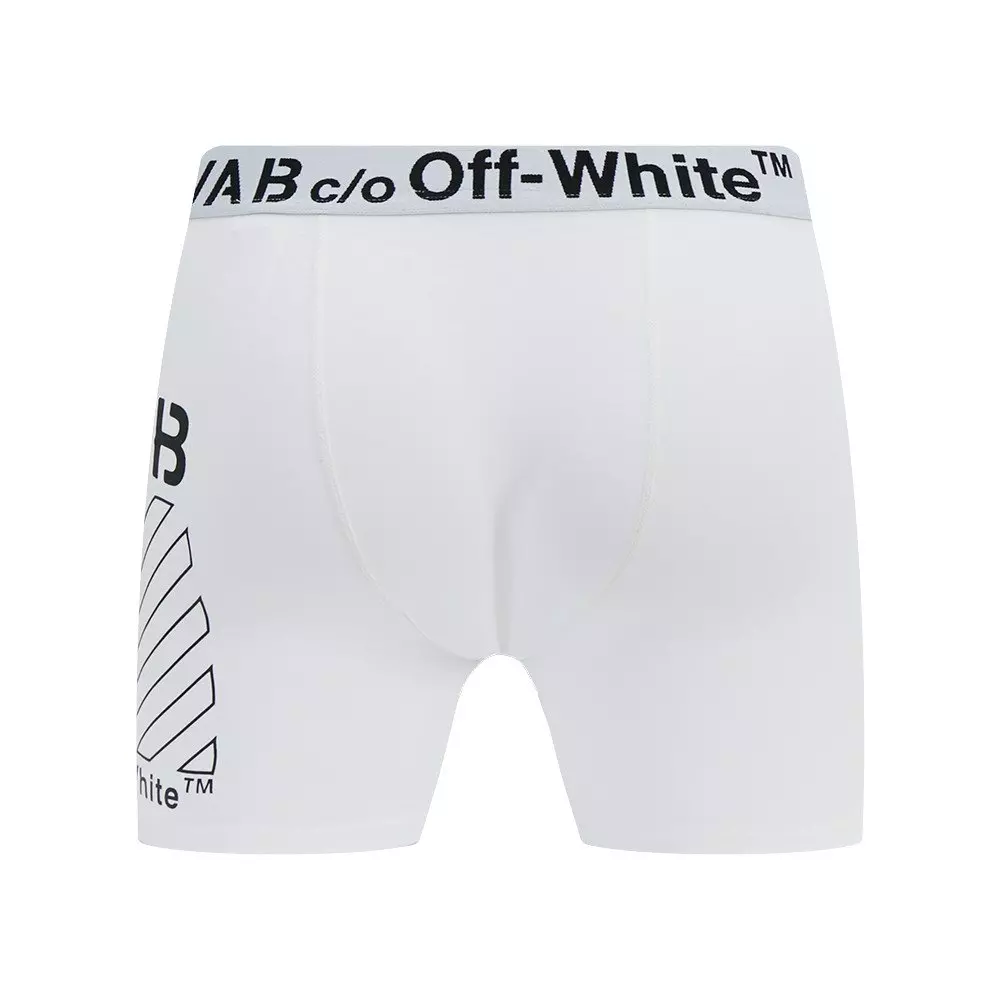 L/AB c/o Off-White Men's Diagonal Printed Boxer Brief - White - WHITE