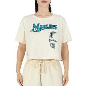 Pro Standard Women's Miami Marlins Retro Classic Boxy Tee - Eggshell