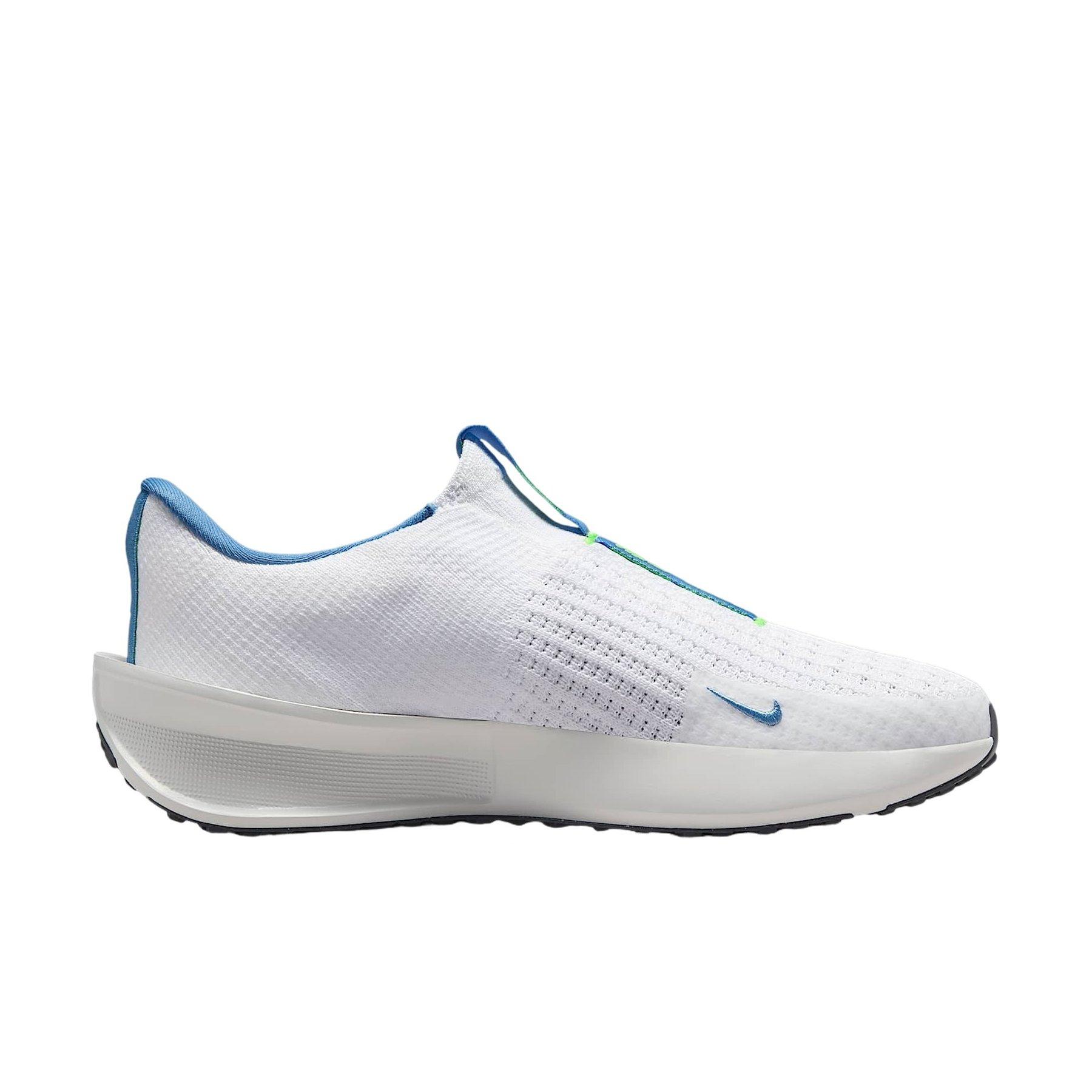 Nike Interact Run EasyOn "White/Volt/Platinum Tint/Blue Beyond" Women's Running Shoe - WHITE/VOLT/PLATINUM/BLUE Thumbnail View 1