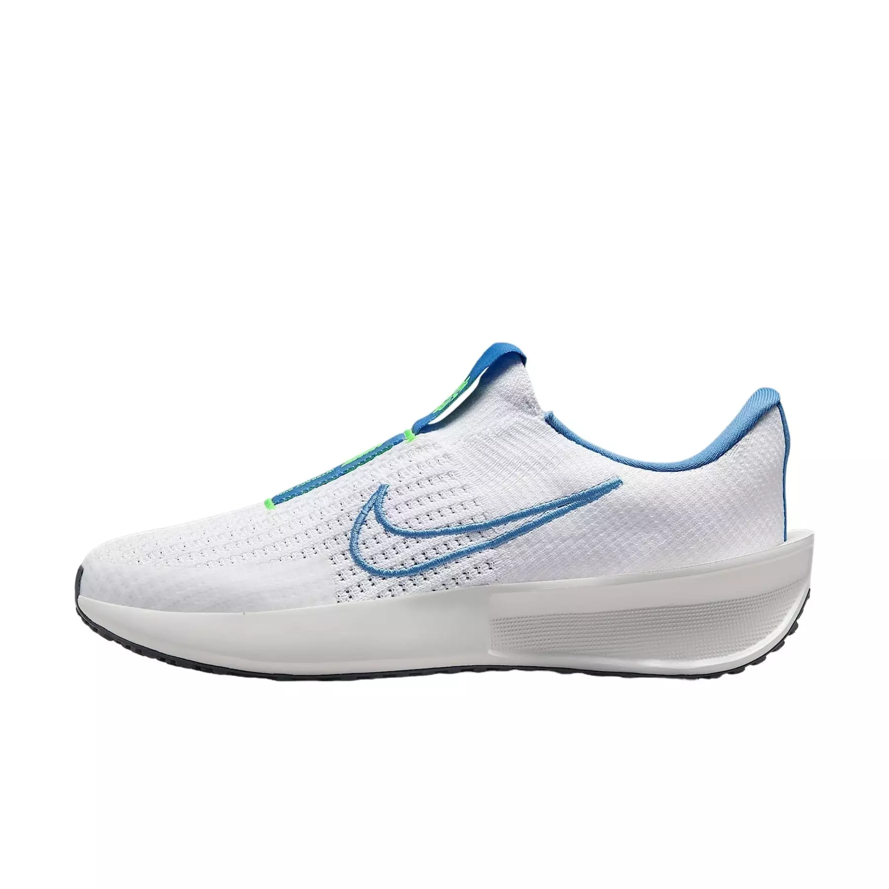 Nike Interact Run EasyOn "White/Volt/Platinum Tint/Blue Beyond" Women's Running Shoe - WHITE/VOLT/PLATINUM/BLUE