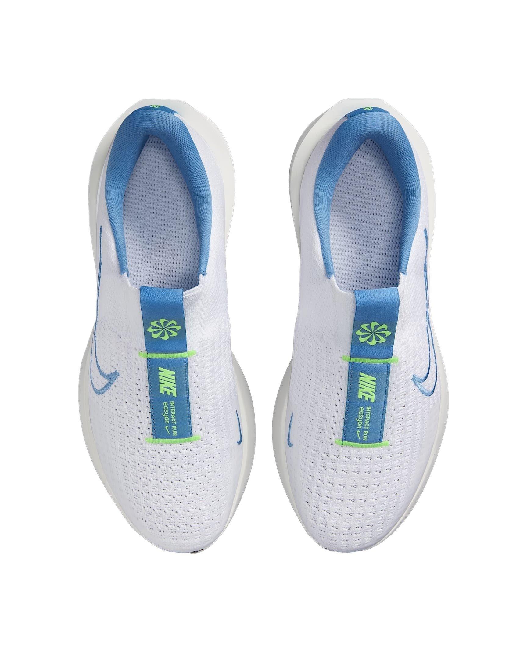 Nike Interact Run EasyOn "White/Volt/Platinum Tint/Blue Beyond" Women's Running Shoe - WHITE/VOLT/PLATINUM/BLUE Thumbnail View 3