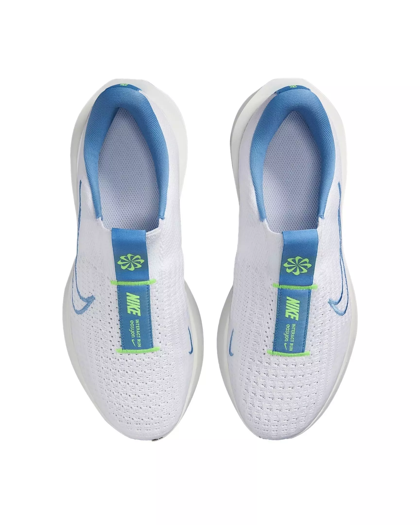 Nike Interact Run EasyOn "White/Volt/Platinum Tint/Blue Beyond" Women's Running Shoe - WHITE/VOLT/PLATINUM/BLUE