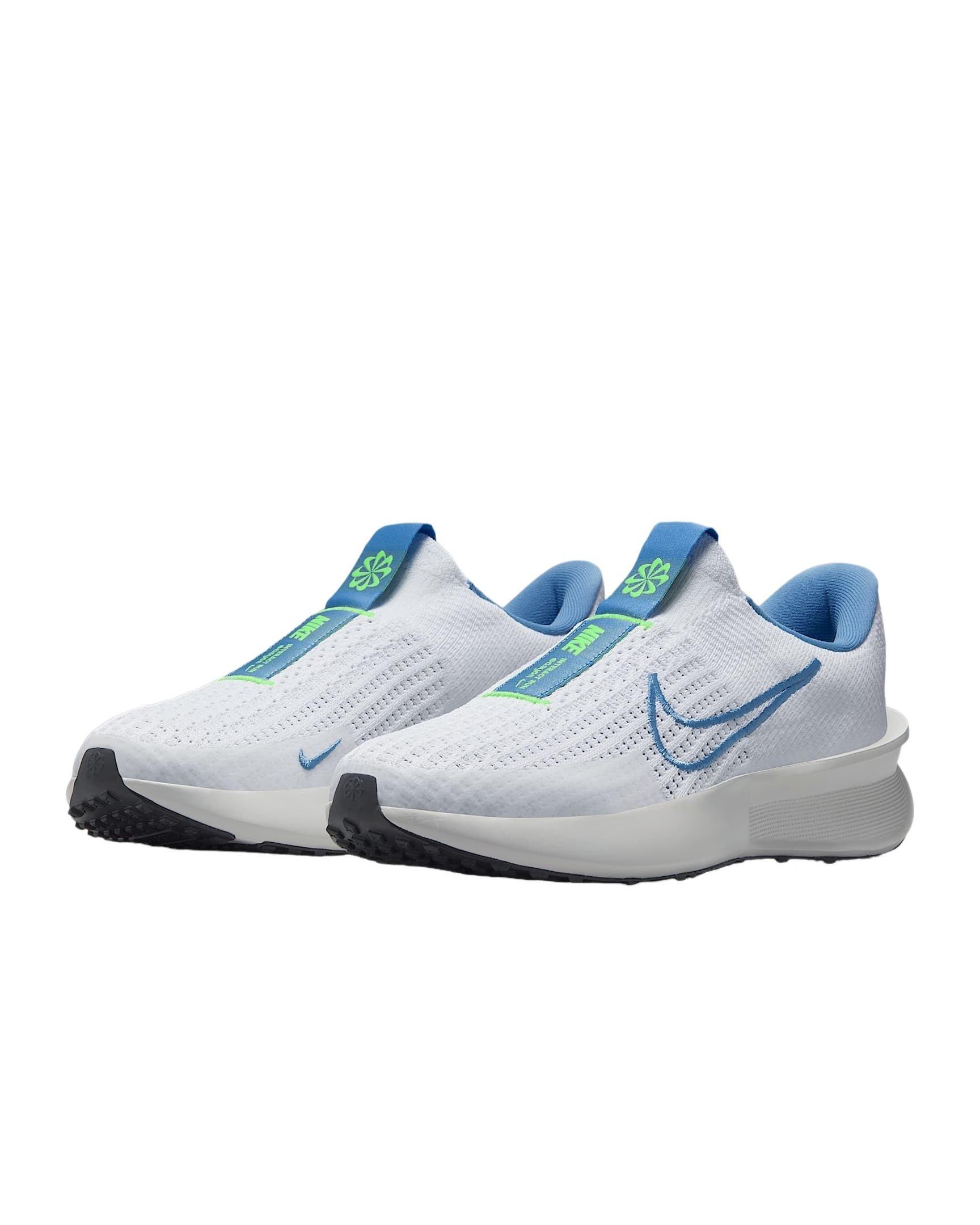 Nike Interact Run EasyOn "White/Volt/Platinum Tint/Blue Beyond" Women's Running Shoe - WHITE/VOLT/PLATINUM/BLUE Thumbnail View 4