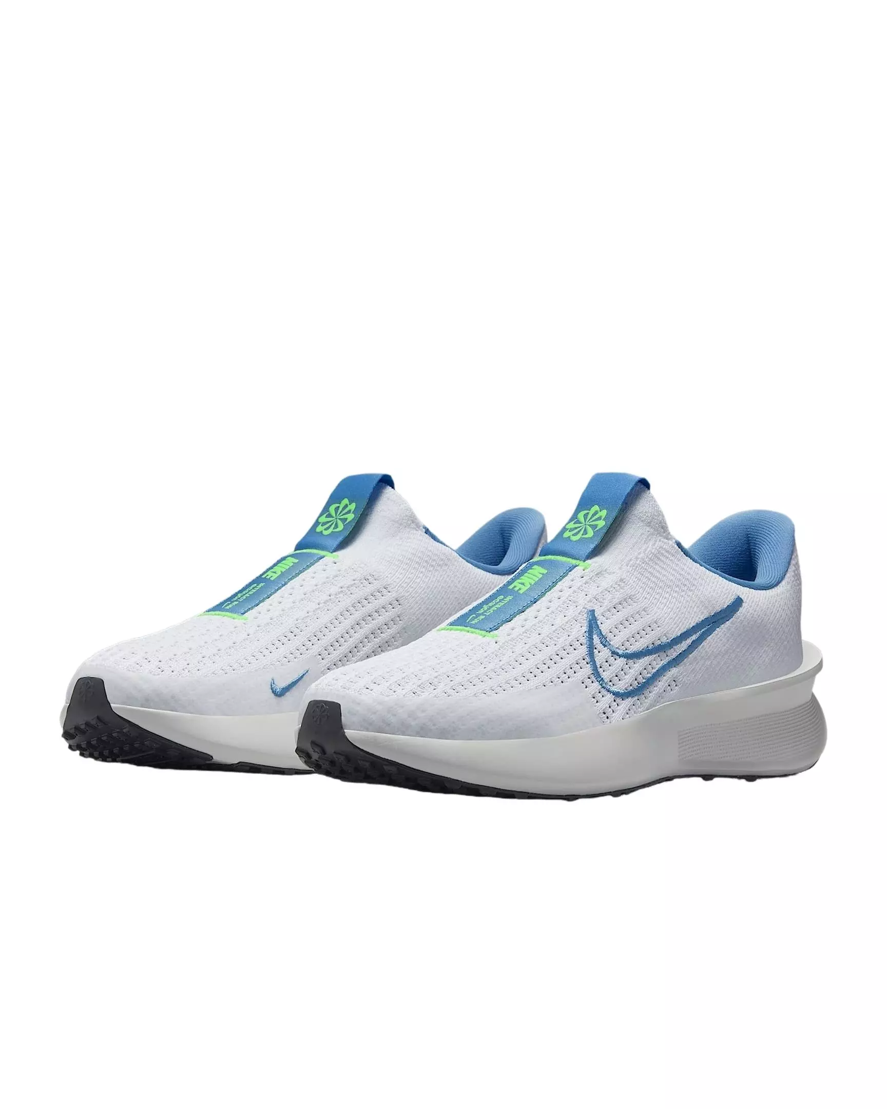 Nike Interact Run EasyOn "White/Volt/Platinum Tint/Blue Beyond" Women's Running Shoe - WHITE/VOLT/PLATINUM/BLUE