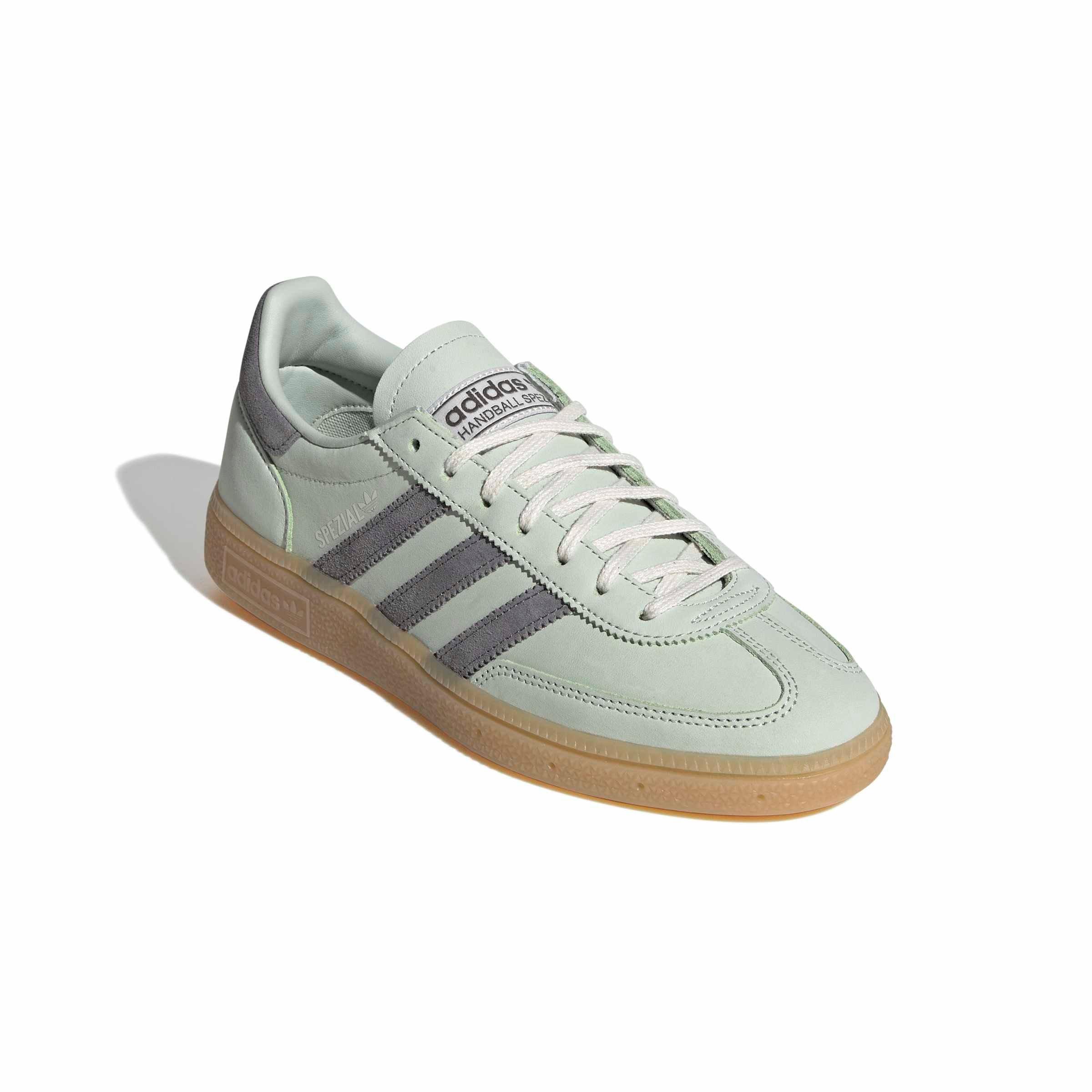 adidas Originals Handball Spezial "Linen Green/Grey Four/Off White" Women's Shoe - GREEN/GREY/OFF WHITE Thumbnail View 3