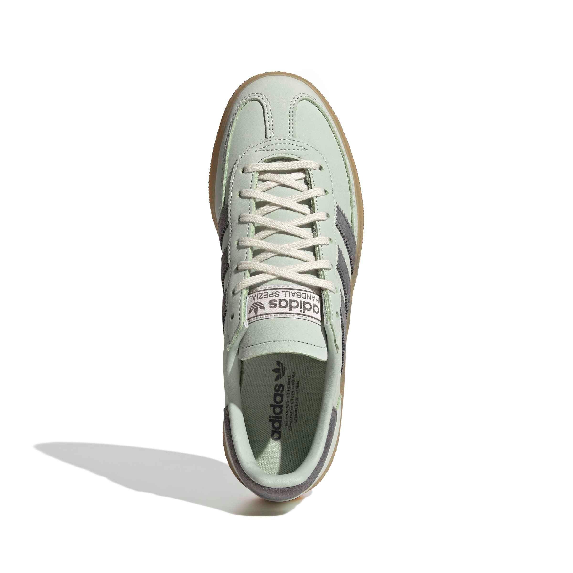 adidas Originals Handball Spezial "Linen Green/Grey Four/Off White" Women's Shoe - GREEN/GREY/OFF WHITE Thumbnail View 5