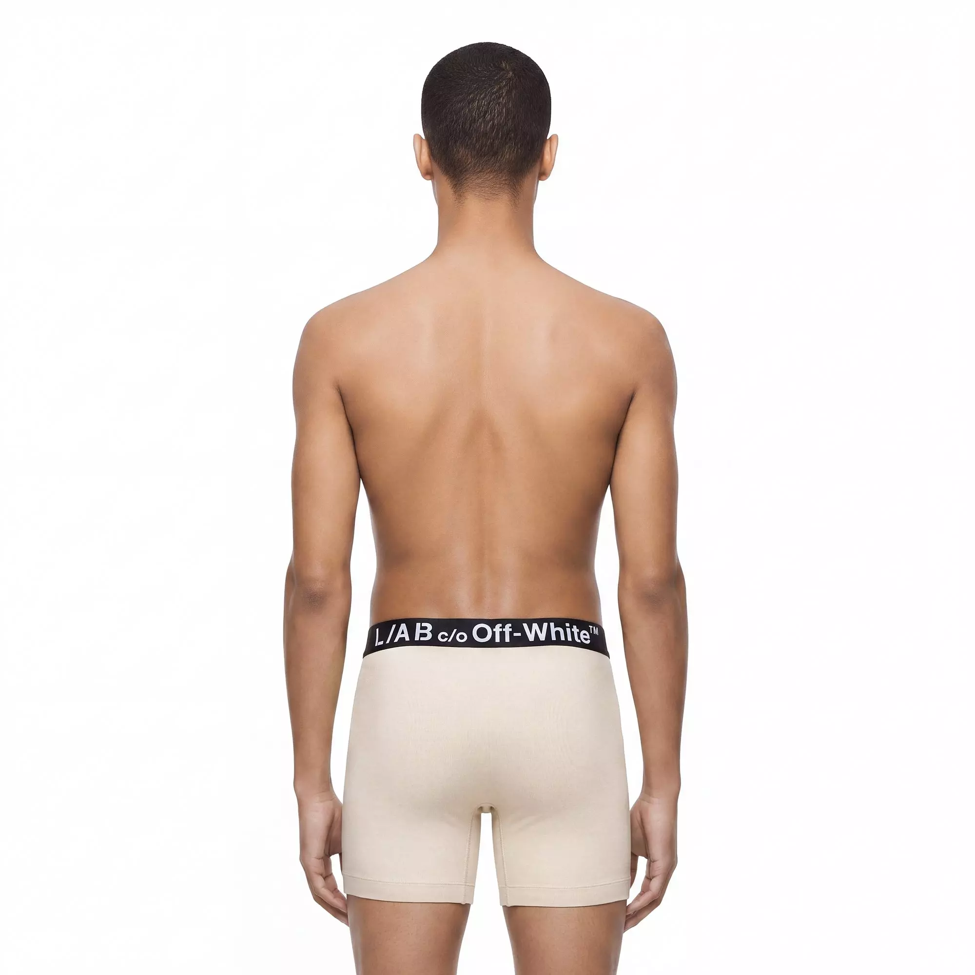 L/AB c/o Off-White Men's Horizontal Logo 6" Boxer Briefs With Fly (3 Pack) - Marshmallow/Birch/Grey - MARSHMALLOW/BIRCH/GREY