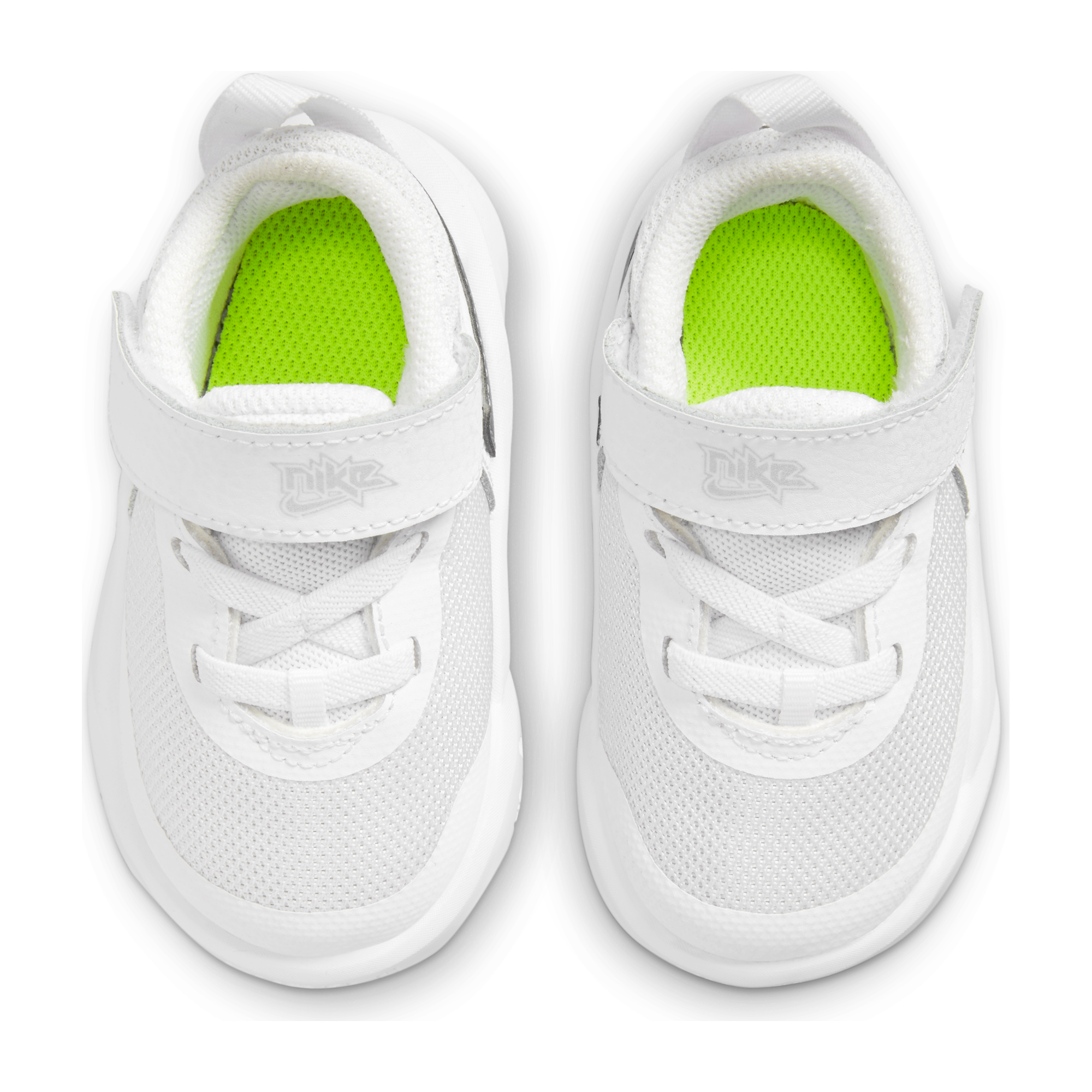 Nike Team Hustle D 10 "White/Metallic Silver/Volt/Photon Dust" Infant Boys' Basketball Shoe - WHITE Thumbnail View 6
