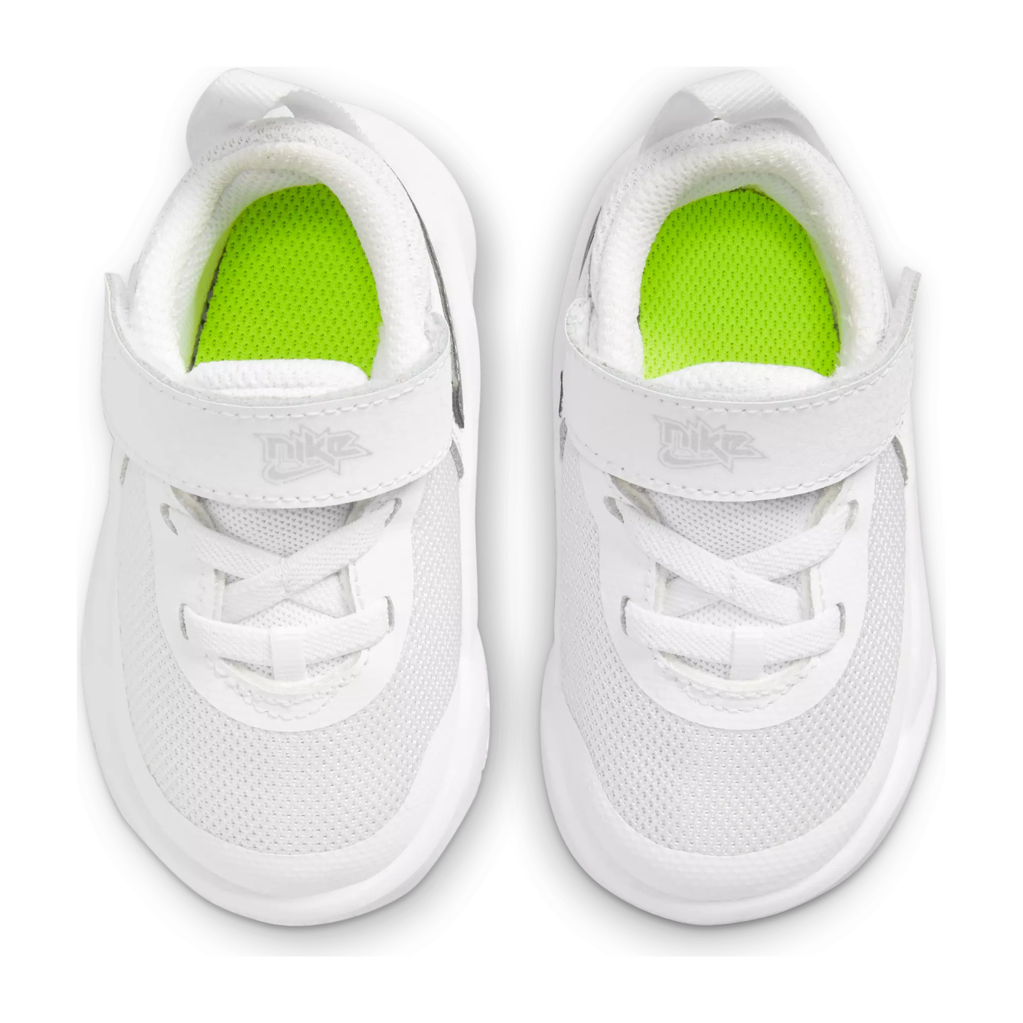 Nike Team Hustle D 10 "White/Metallic Silver/Volt/Photon Dust" Infant Boys' Basketball Shoe - WHITE