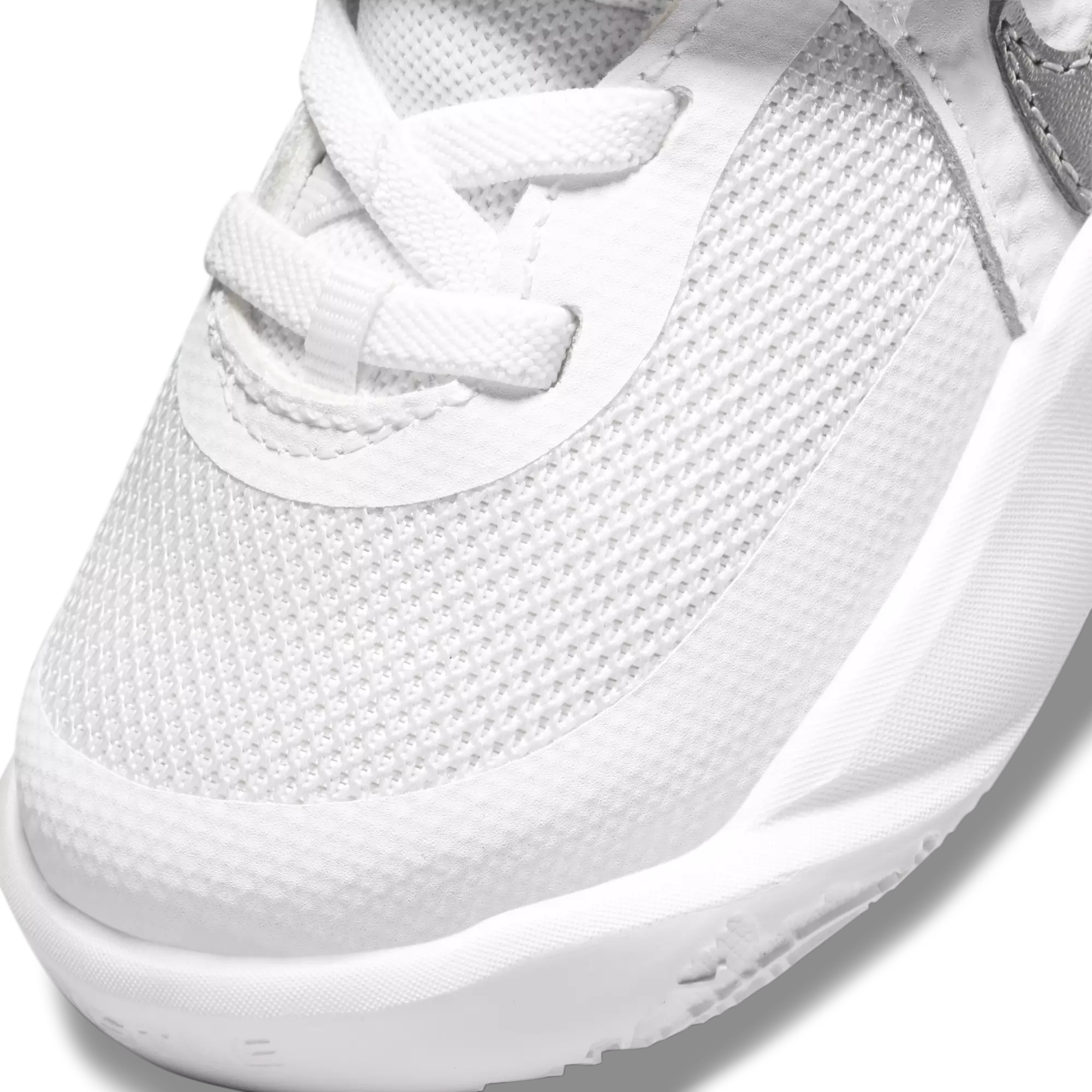 Nike Team Hustle D 10 "White/Metallic Silver/Volt/Photon Dust" Infant Boys' Basketball Shoe - WHITE