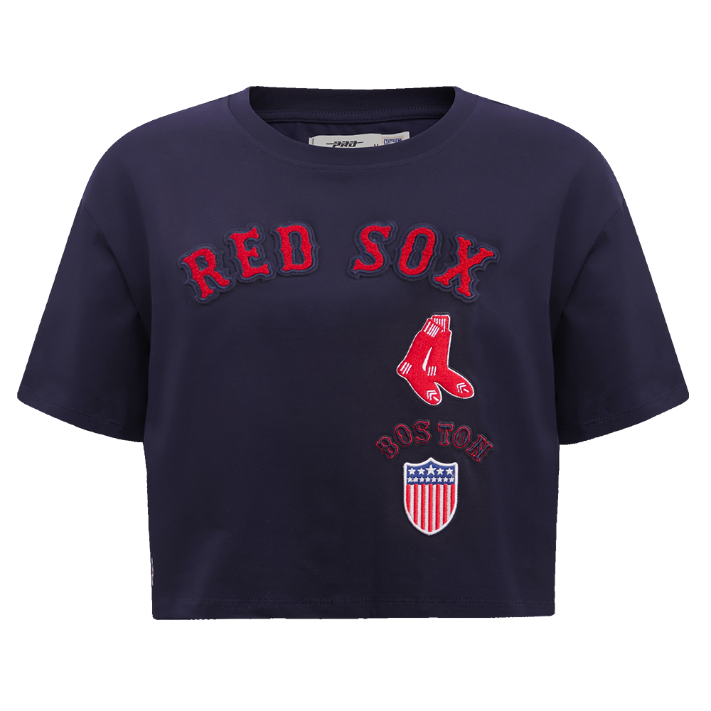 Pro Standard Women's Boston Red Sox Retro Classic Boxy Tee - Navy - NAVY Thumbnail View 1