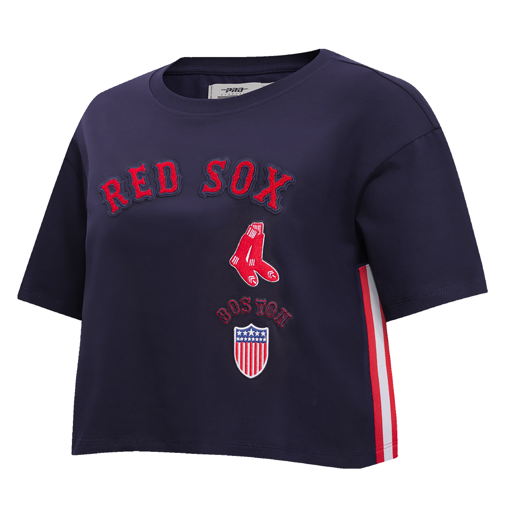 Pro Standard Women's Boston Red Sox Retro Classic Boxy Tee - Navy - NAVY Thumbnail View 3