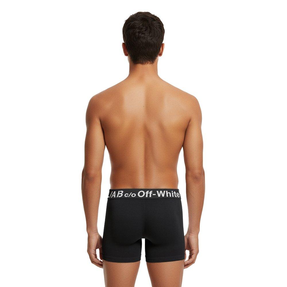 L/AB c/o Off-White Men's Horizontal Big Logo 6" Boxer Brief (3 Pack) - Black - BLACK