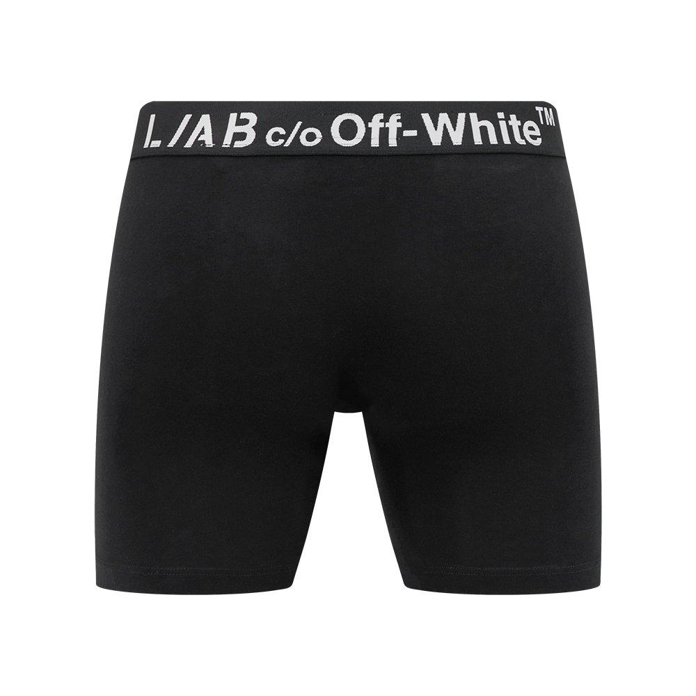 L/AB c/o Off-White Men's Horizontal Big Logo 6" Boxer Brief (3 Pack) - Black - BLACK