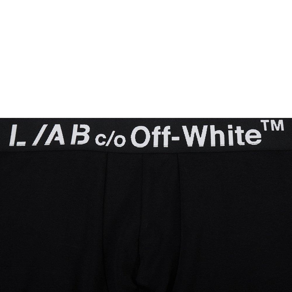 L/AB c/o Off-White Men's Horizontal Big Logo 6" Boxer Brief (3 Pack) - Black - BLACK