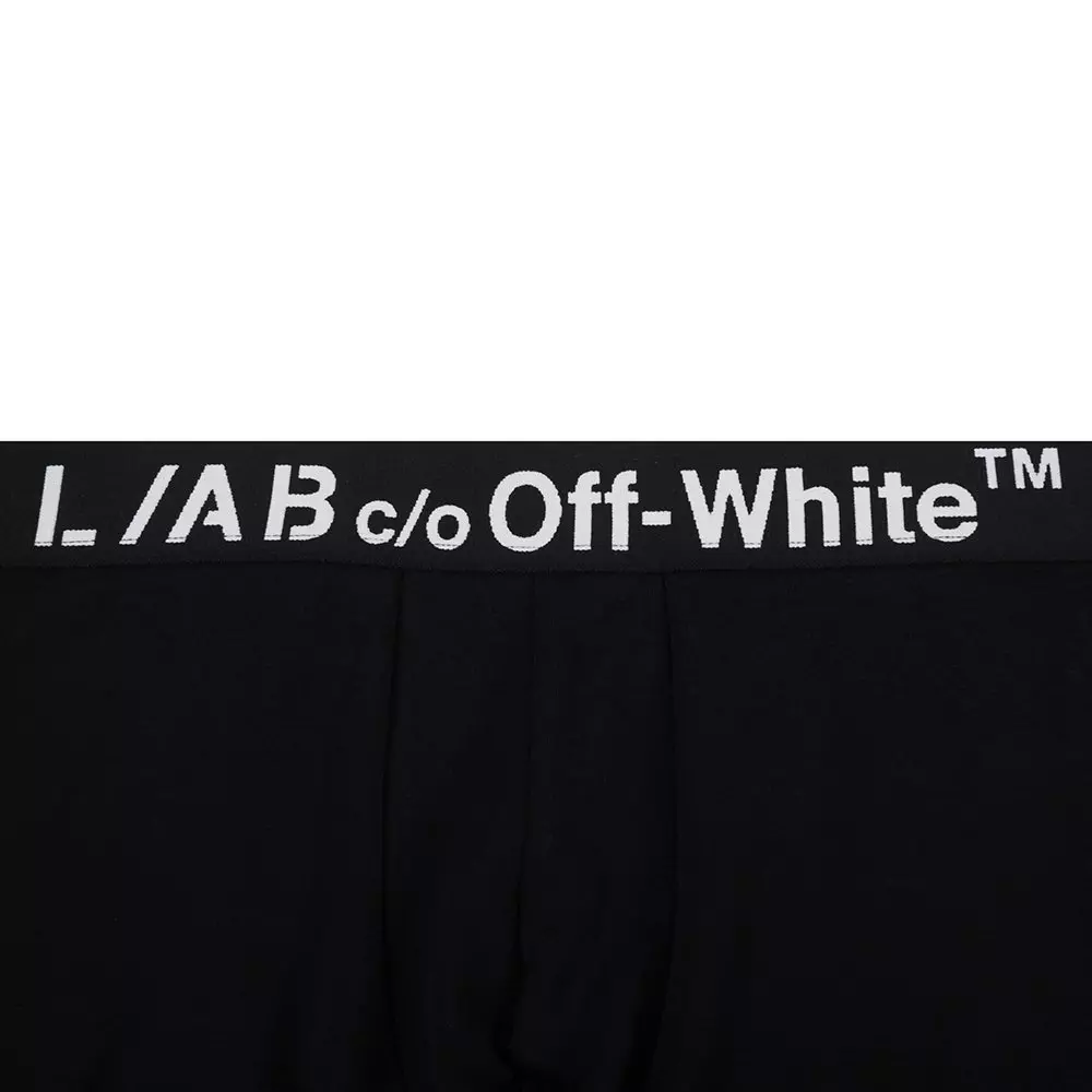 L/AB c/o Off-White Men's Horizontal Big Logo 6" Boxer Brief (3 Pack) - Black - BLACK