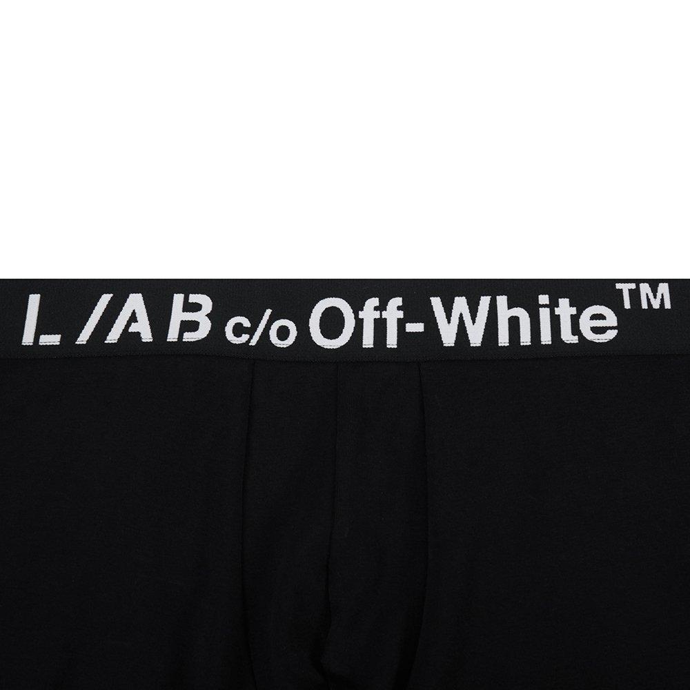 L/AB c/o Off-White Men's Horizontal Big Logo 6" Boxer Brief (3 Pack) - Black - BLACK