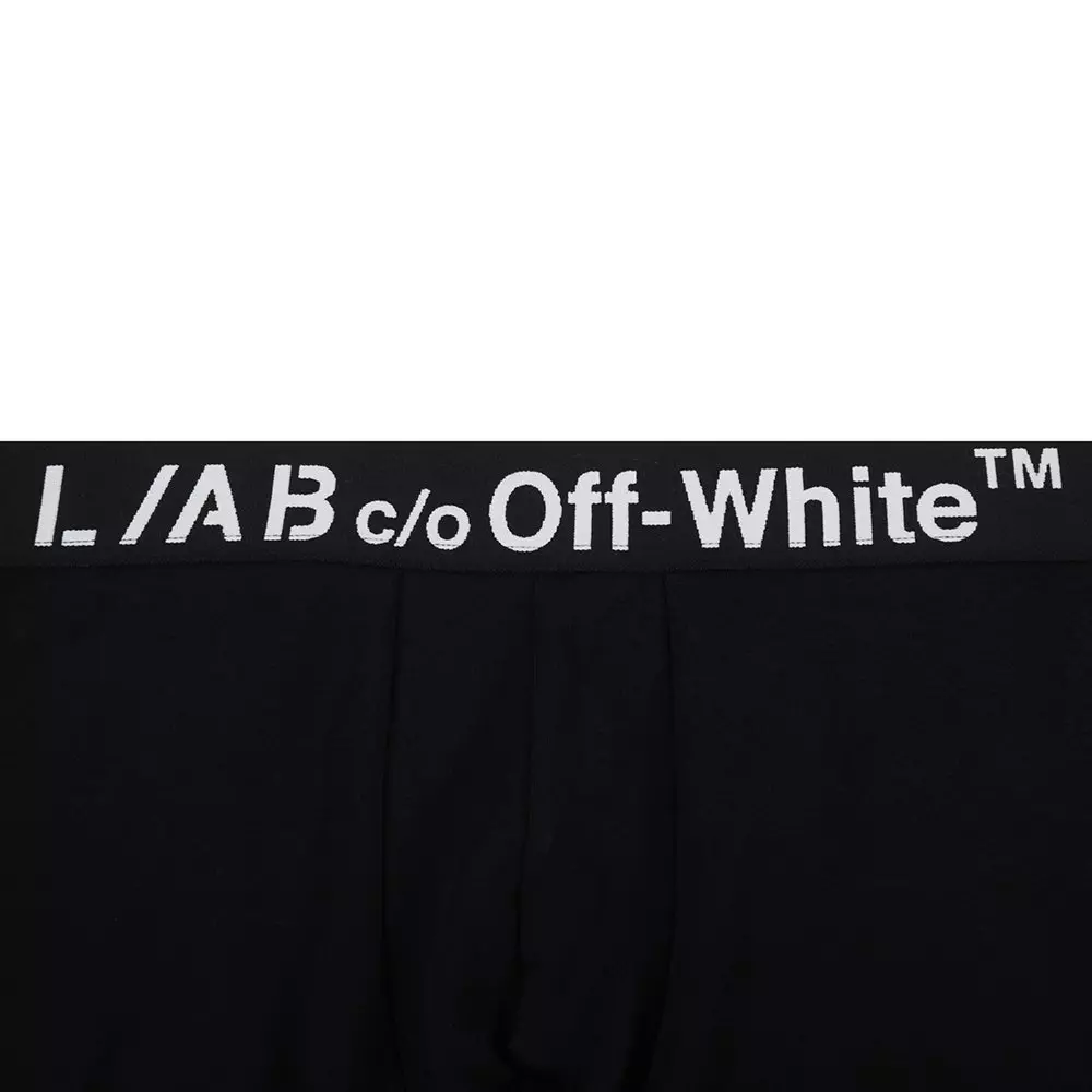 L/AB c/o Off-White Men's Horizontal Big Logo 6" Boxer Brief (3 Pack) - Black - BLACK
