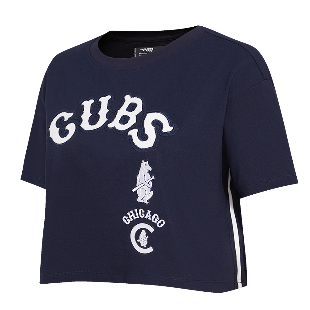 Pro Standard Women's Chicago Cubs Retro Classic Boxy Tee - Navy - NAVY Thumbnail View 3