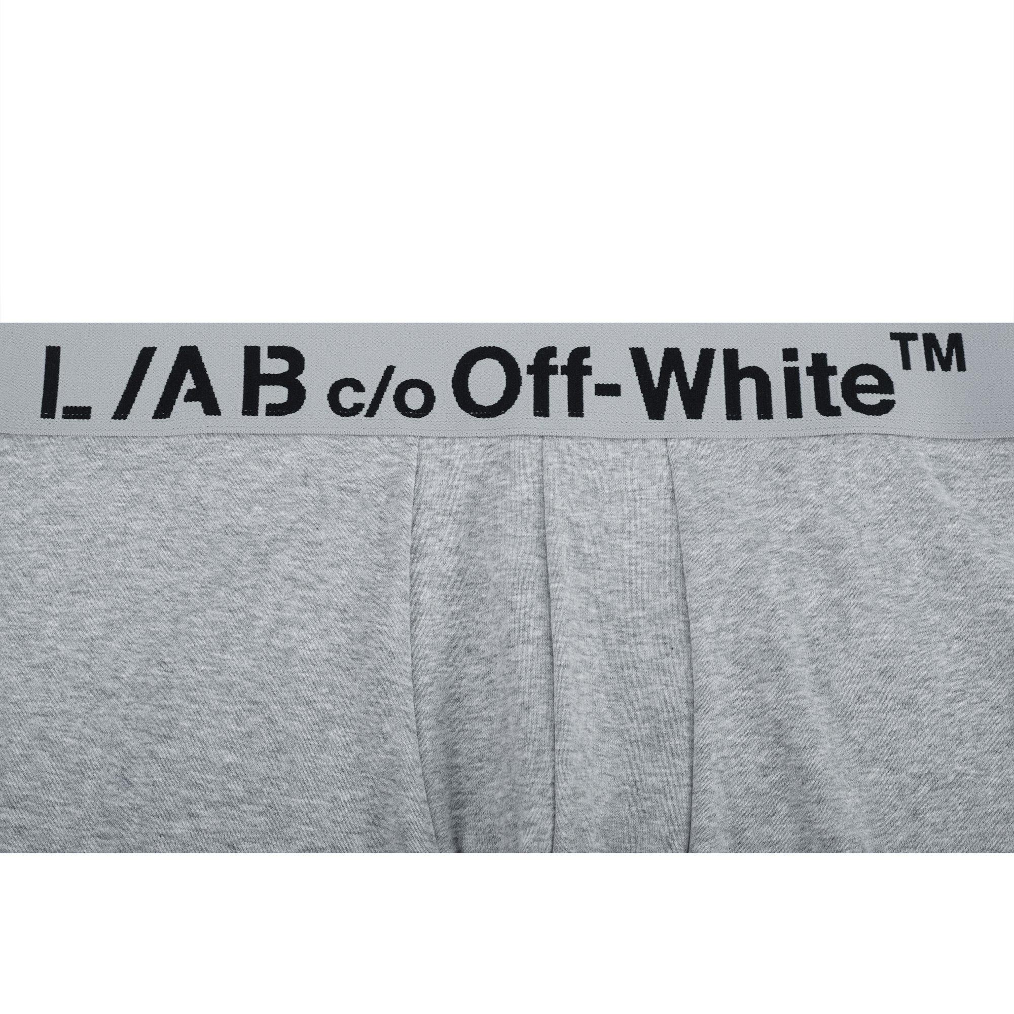L/AB c/o Off-White Men's Horizontal Big Logo 6" Boxer Brief (3 Pack) - Black/White/Grey - BLACK/WHITE/GREY