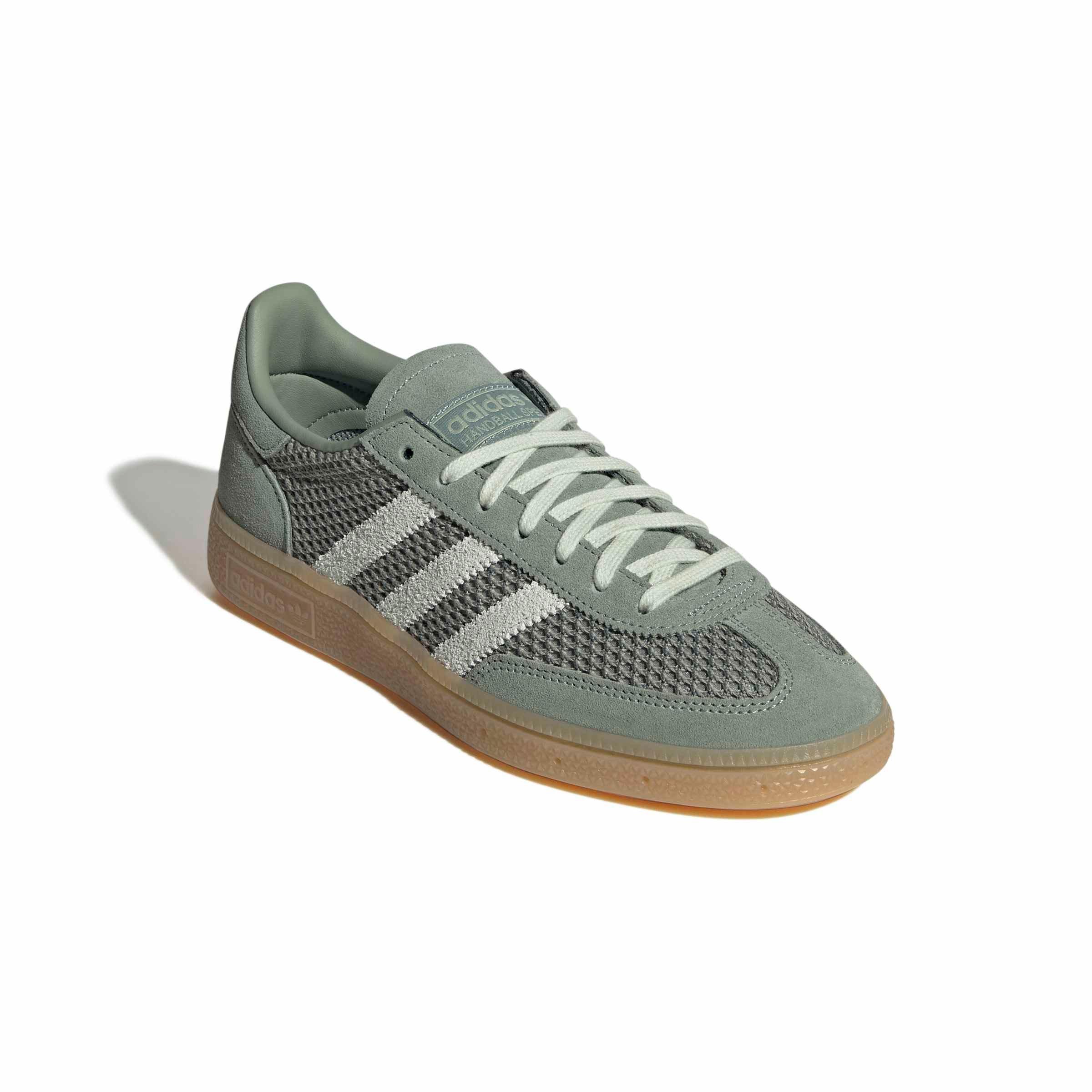 adidas Originals Handball Spezial "Silver Green/Linen Green/Gum 3" Women's Shoe - GREEN/GREEN/GUM Thumbnail View 3