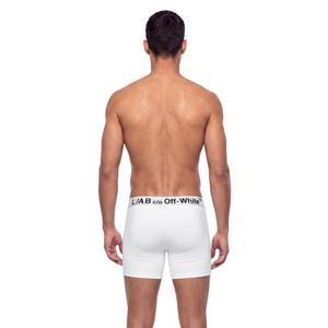 L/AB c/o Off-White Men's Horizontal Big Logo 6" Boxer Brief (3 Pack) - White - WHITE