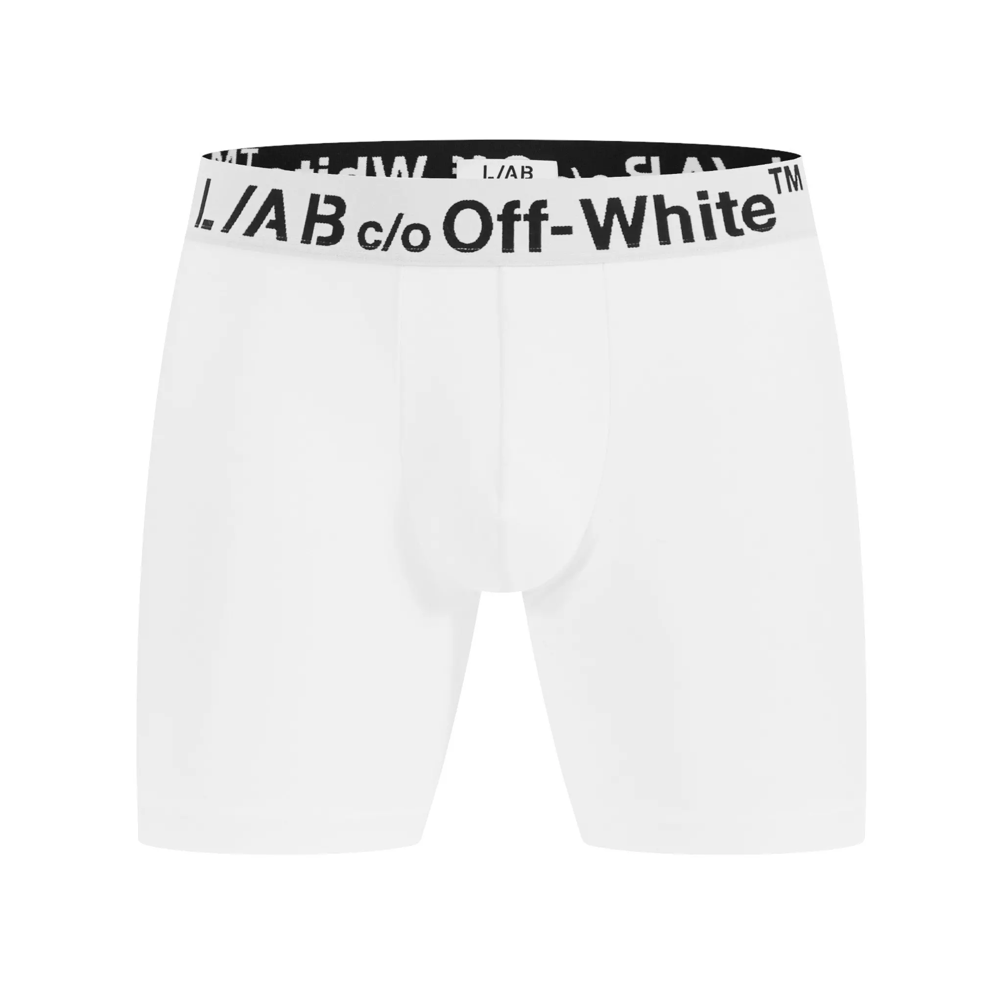 L/AB c/o Off-White Men's Horizontal Big Logo 6" Boxer Brief (3 Pack) - White - WHITE