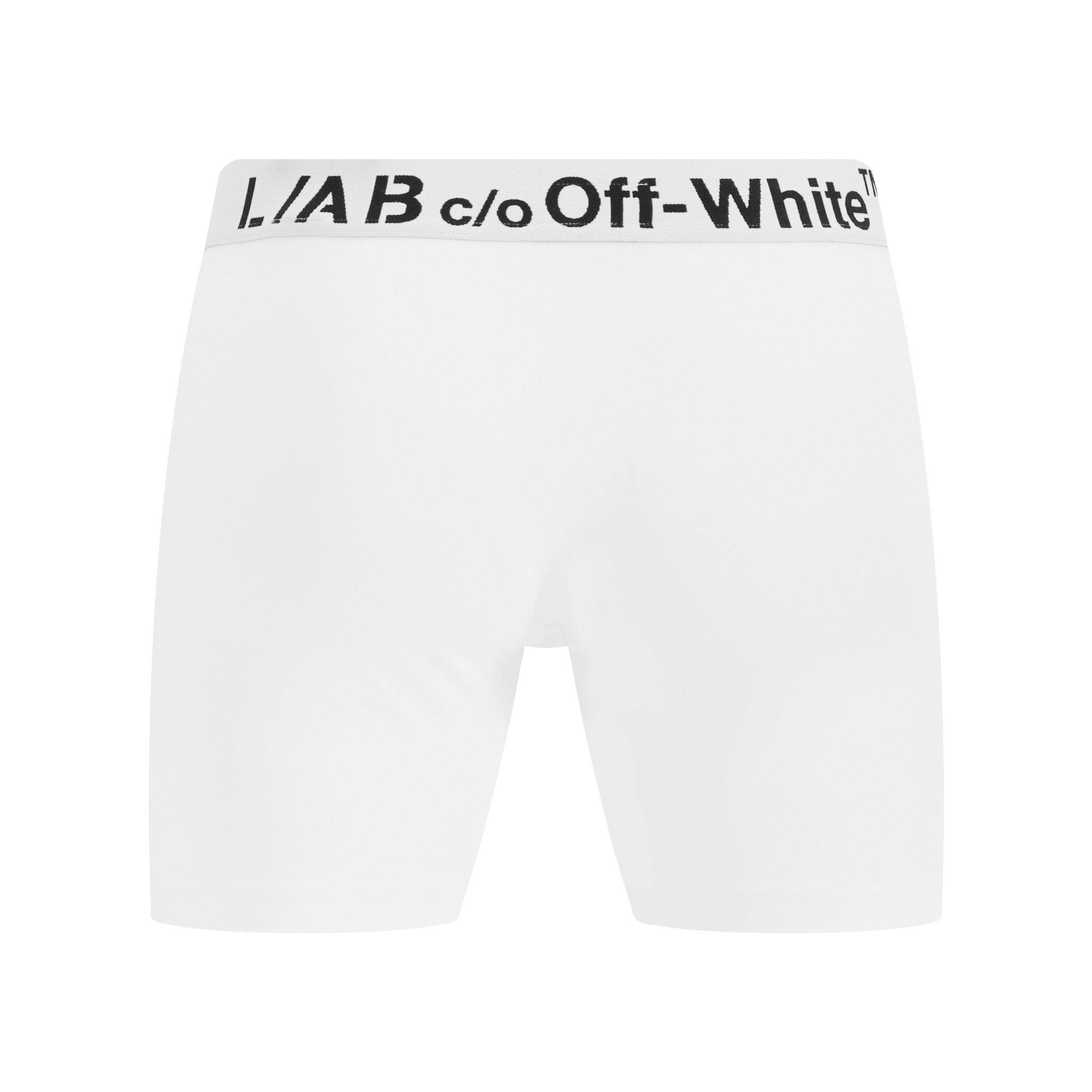 L/AB c/o Off-White Men's Horizontal Big Logo 6" Boxer Brief (3 Pack) - White - WHITE