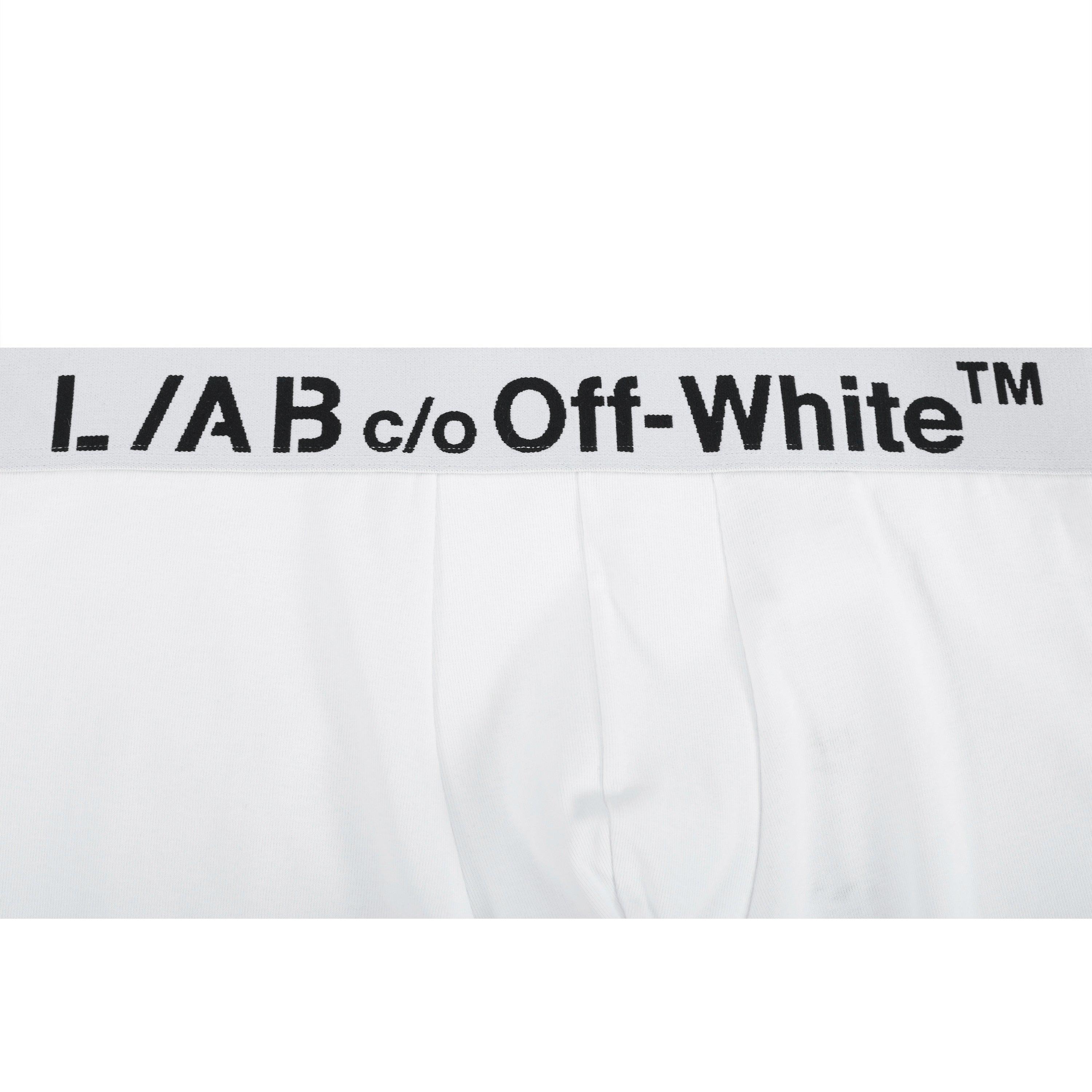 L/AB c/o Off-White Men's Horizontal Big Logo 6" Boxer Brief (3 Pack) - White - WHITE