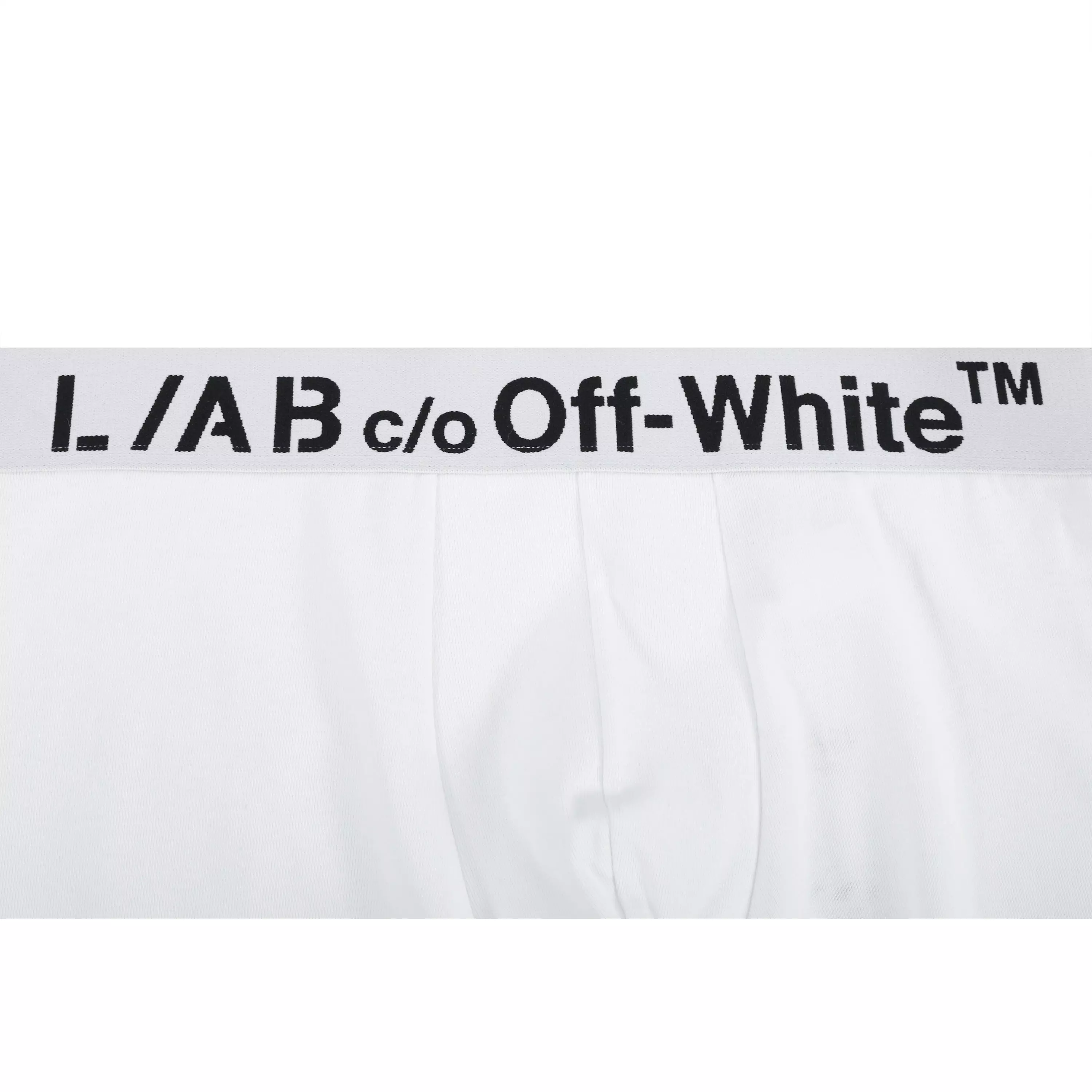L/AB c/o Off-White Men's Horizontal Big Logo 6" Boxer Brief (3 Pack) - White - WHITE