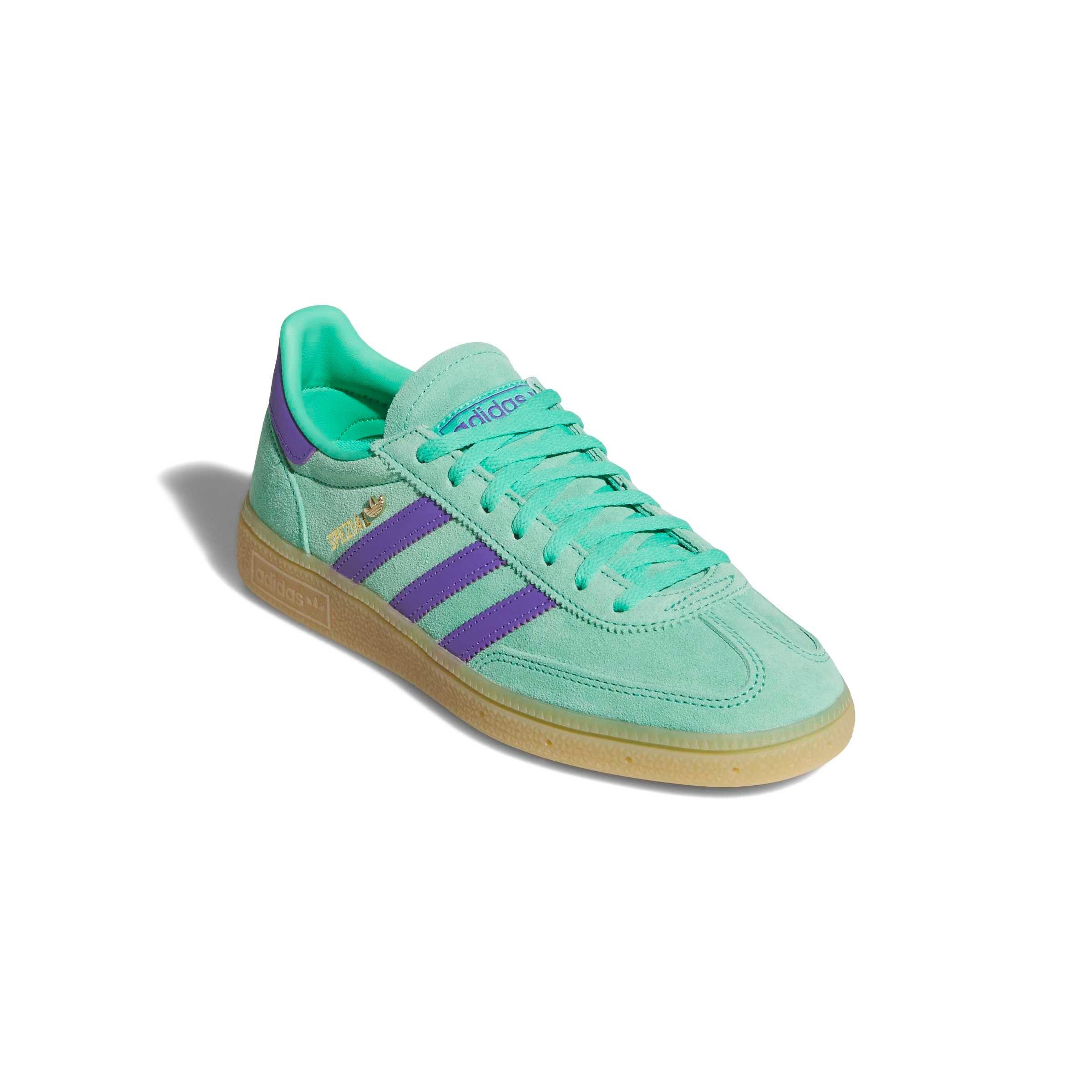 adidas Originals Handball Spezial "Hi-Res Green/Purple Rush/Gold Metallic" Women's Shoe - GREEN/PURPLE/GOLD Thumbnail View 3