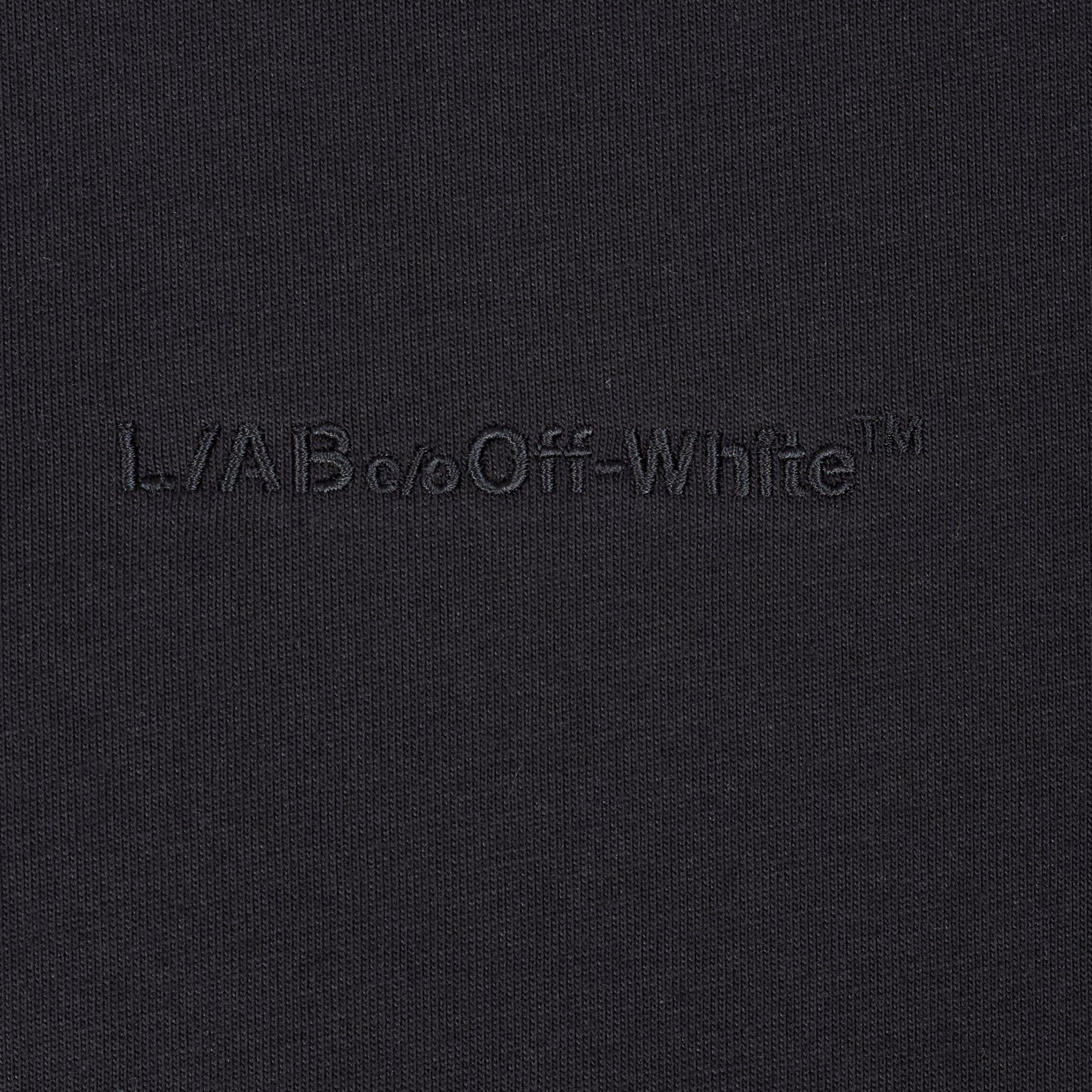 L/AB c/o Off-White Men's Horizontal Chest Logo Classic Crew Undershirt (3 Pack) - Black - BLACK