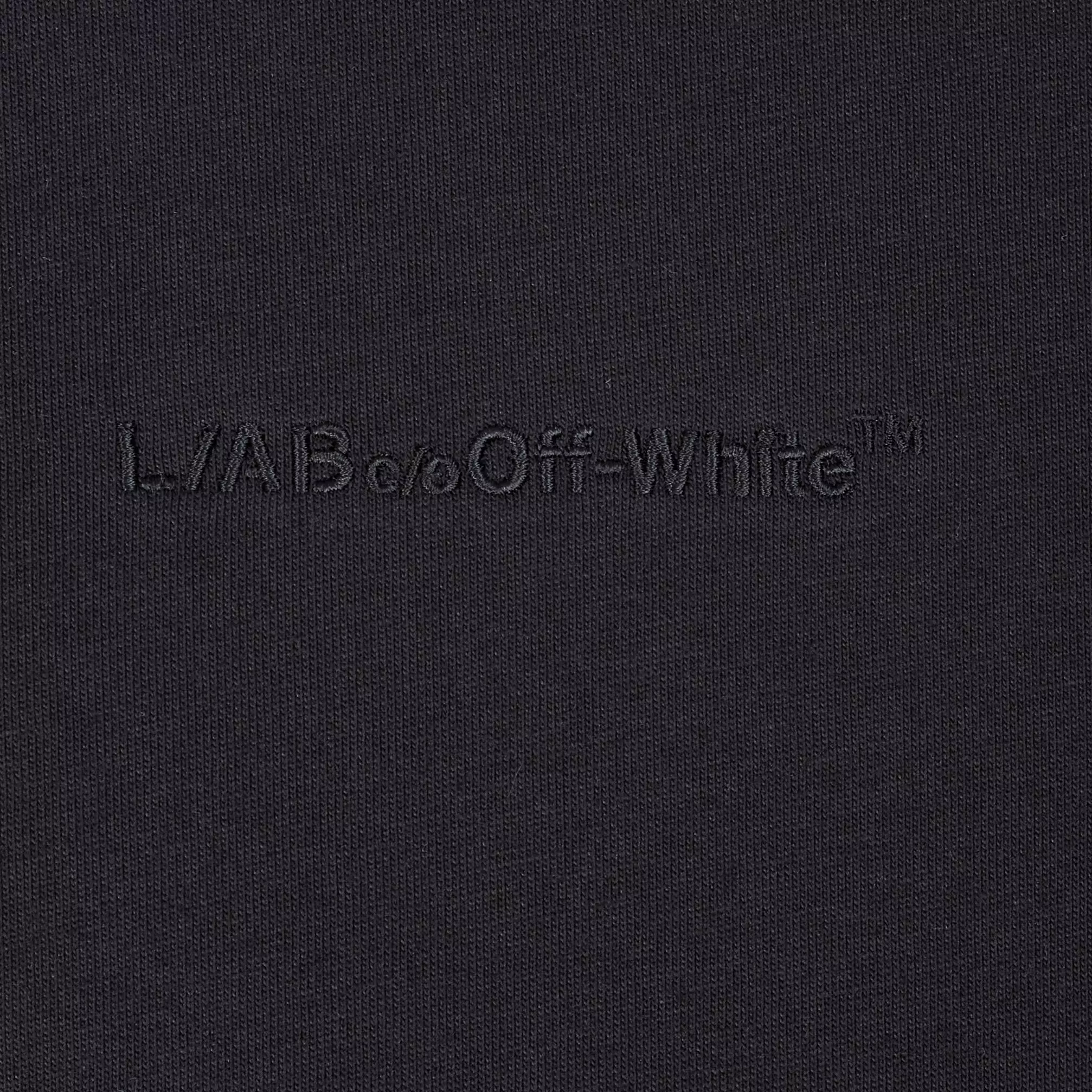 L/AB c/o Off-White Men's Horizontal Chest Logo Classic Crew Undershirt (3 Pack) - Black - BLACK