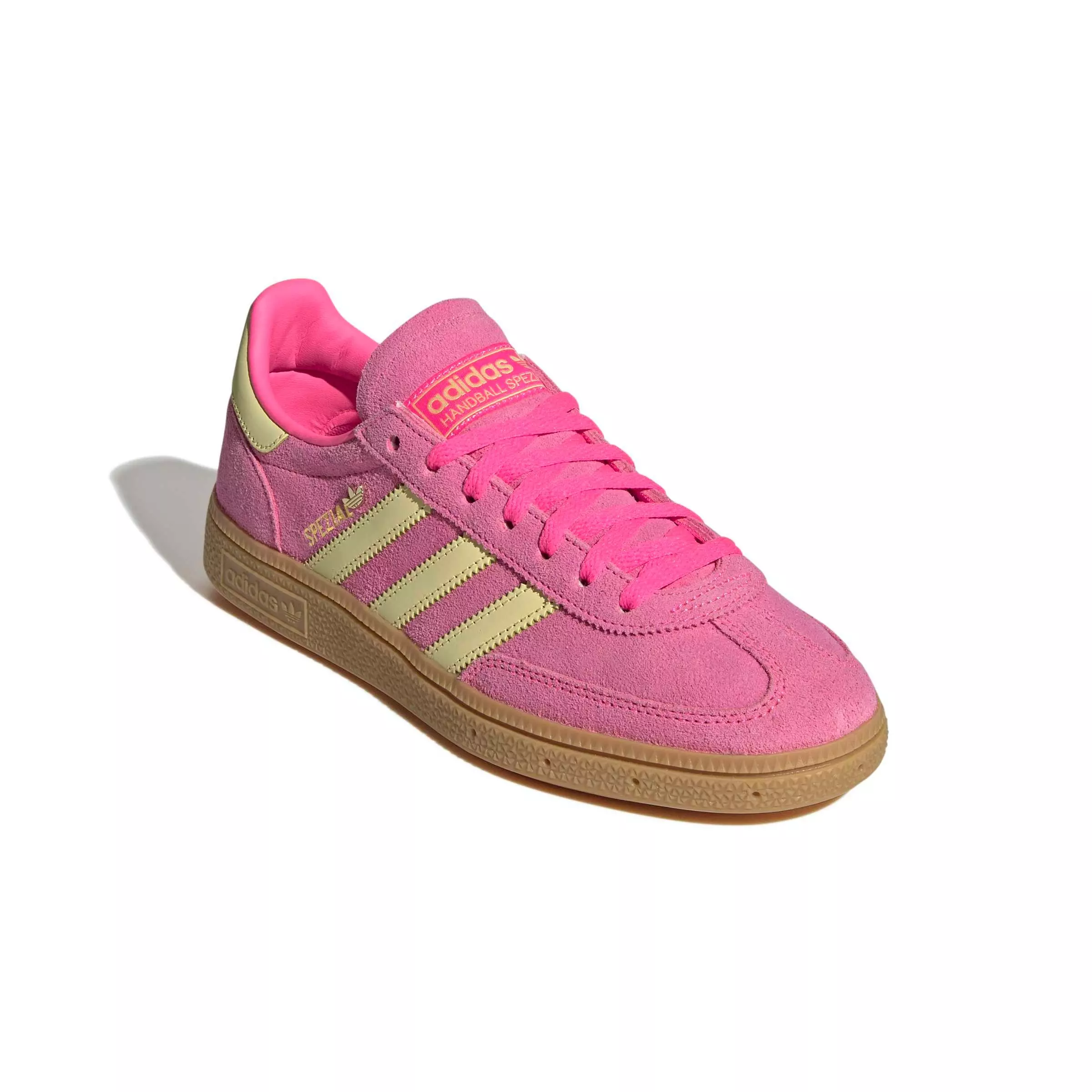 adidas Originals Handball Spezial "Lucid Pink/Almost Yellow/Gold Metallic" Women's Shoe - PINK/YELLOW/GOLD