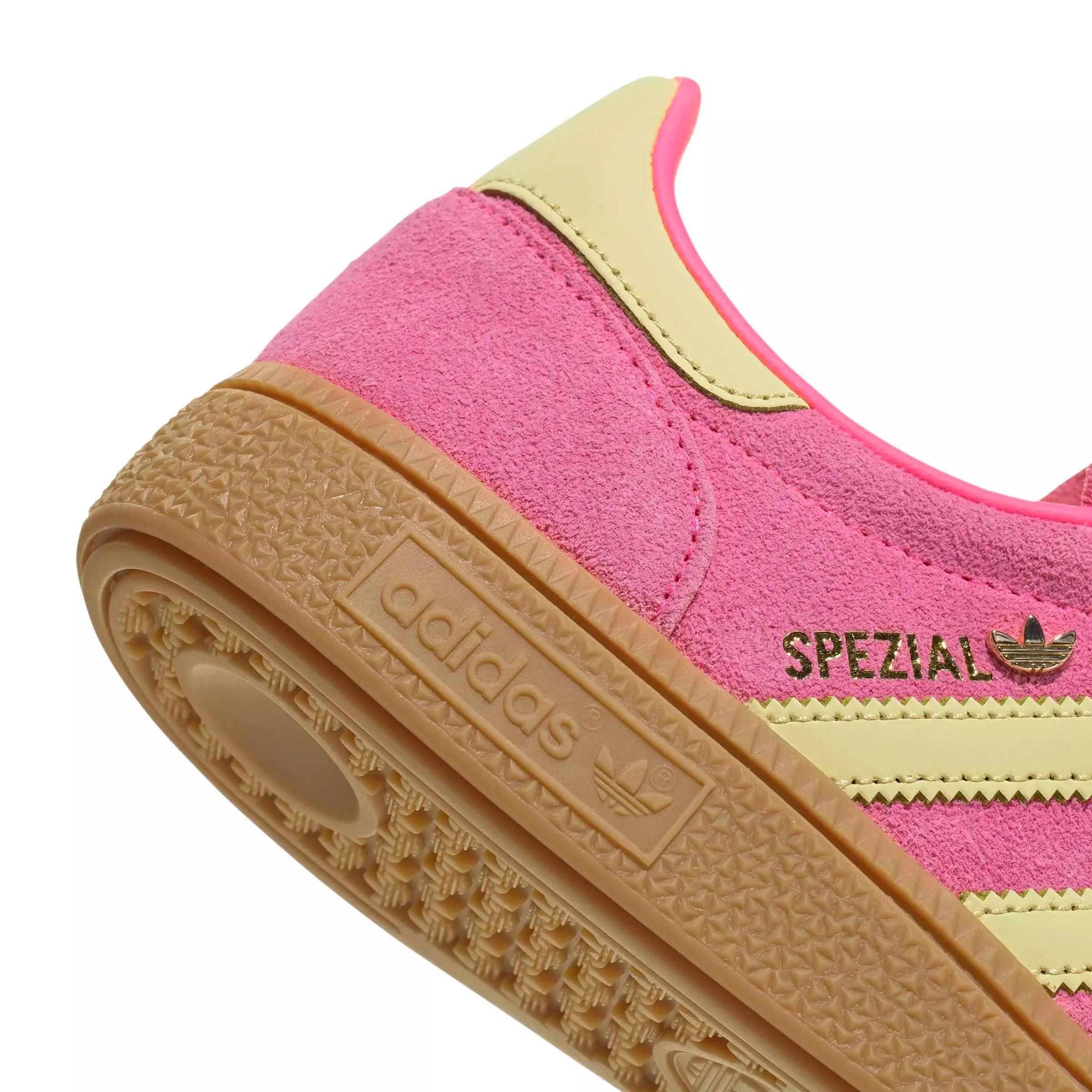 adidas Originals Handball Spezial "Lucid Pink/Almost Yellow/Gold Metallic" Women's Shoe - PINK/YELLOW/GOLD