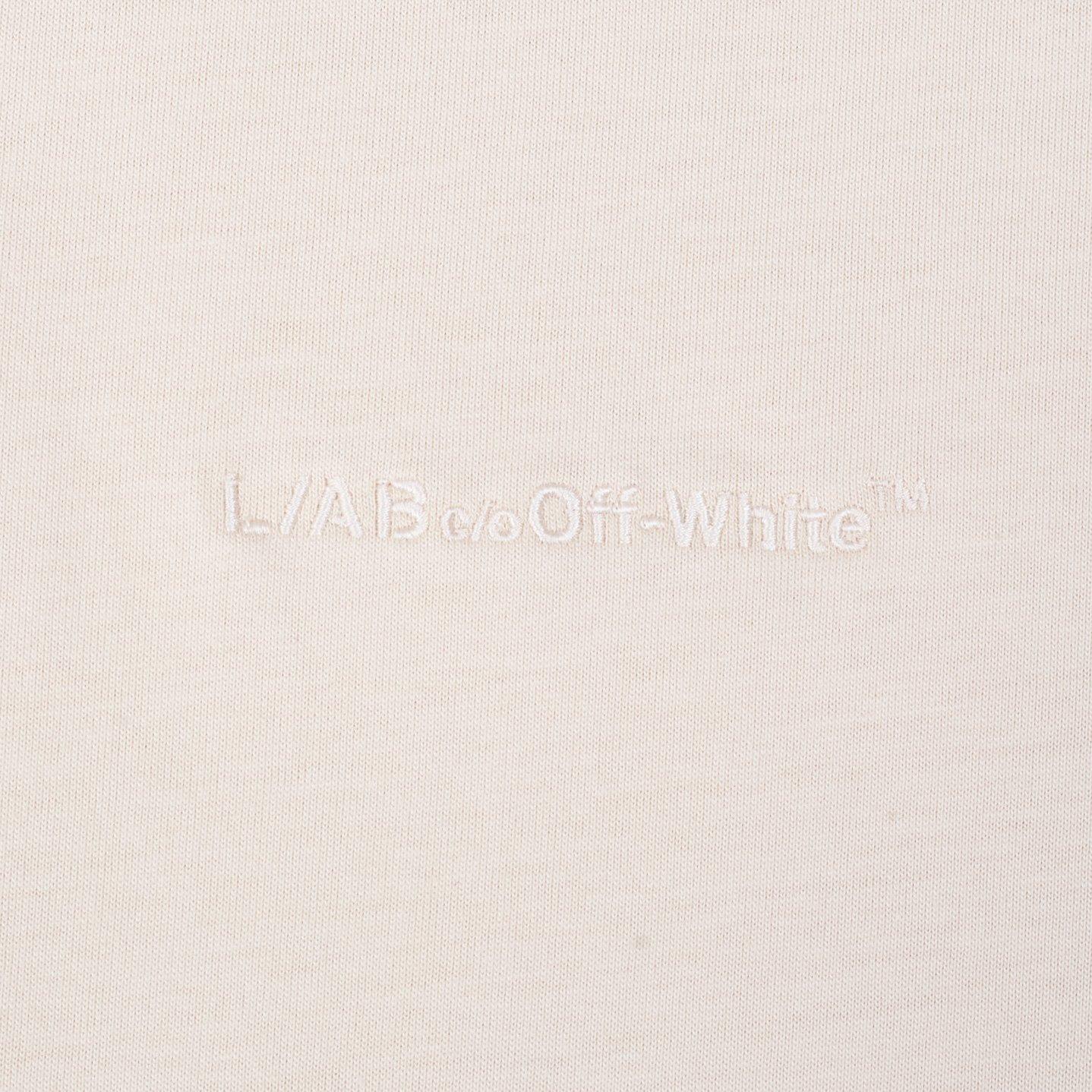 L/AB c/o Off-White Men's Horizontal Chest Logo Classic Undershirt (3 Pack) - Marshmallow/Birch/Grey - MARSHMALLOW/BIRCH/GREY