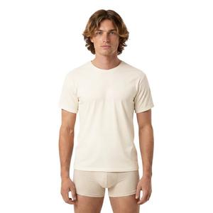 L/AB c/o Off-White Men's Horizontal Chest Logo Classic Undershirt (3 Pack) - Marshmallow/Birch/Grey - MARSHMALLOW/BIRCH/GREY