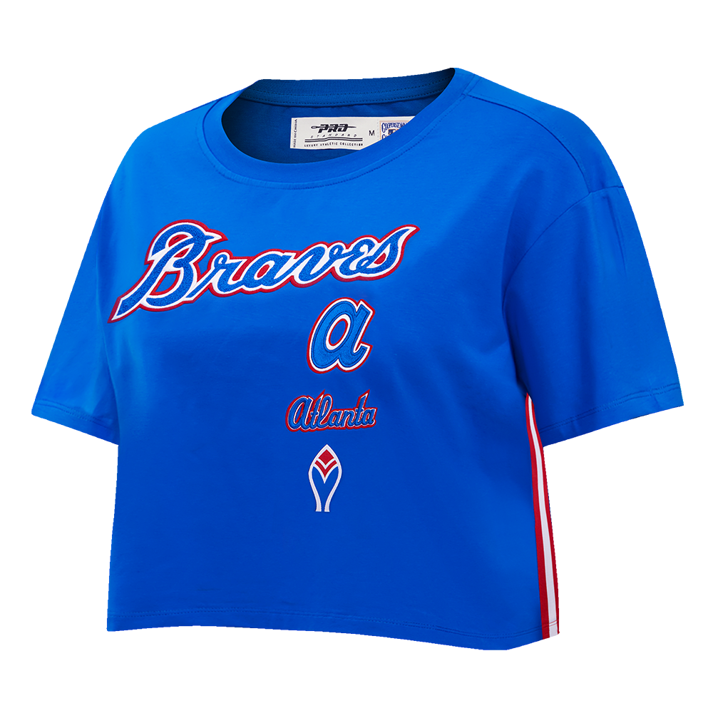 Pro Standard Women's Atlanta Braves Retro Classic Boxy Tee - Royal - ROYAL Thumbnail View 3