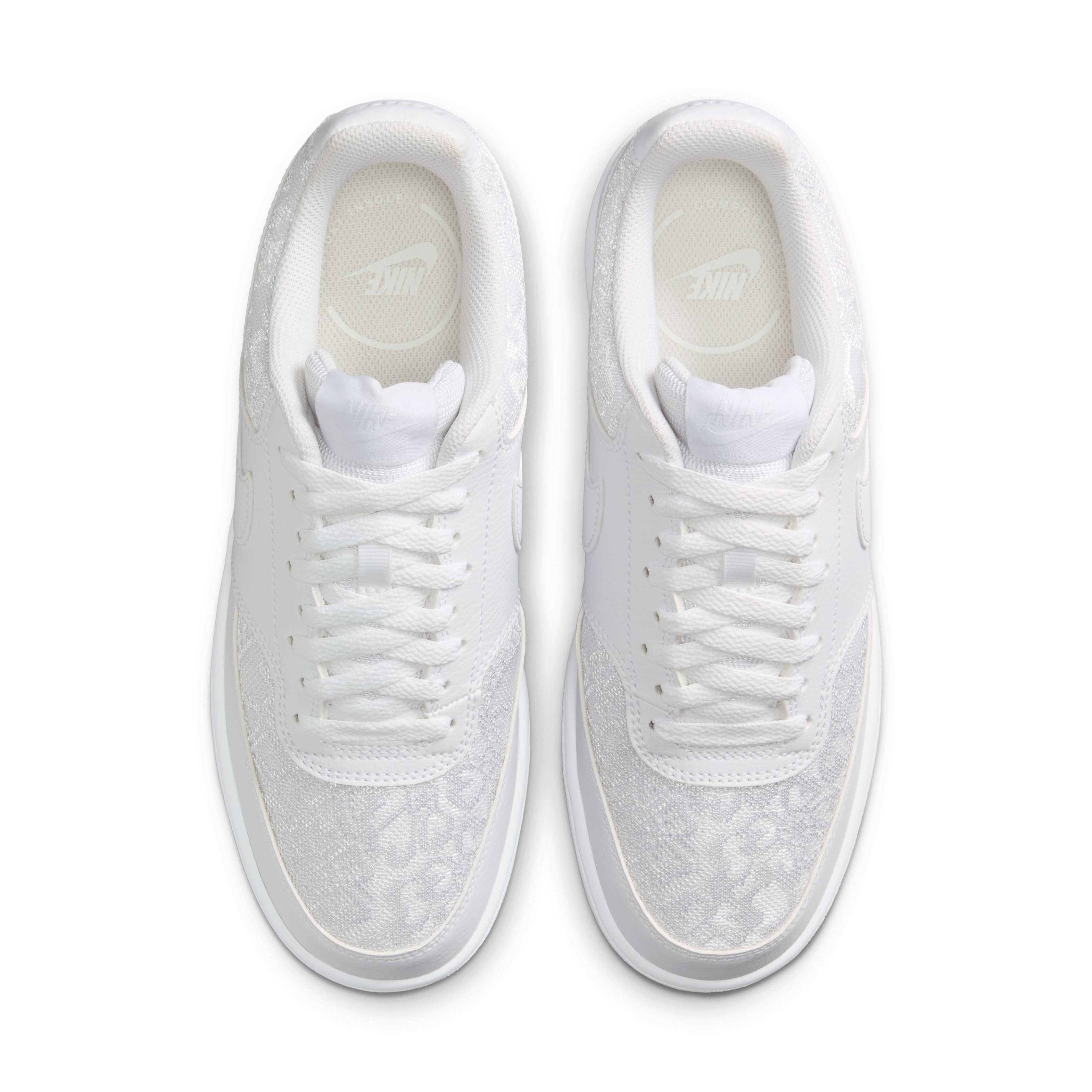 Nike Court Vision Low "White/White/White" Women's Shoe - WHITE/WHITE/WHITE Thumbnail View 4