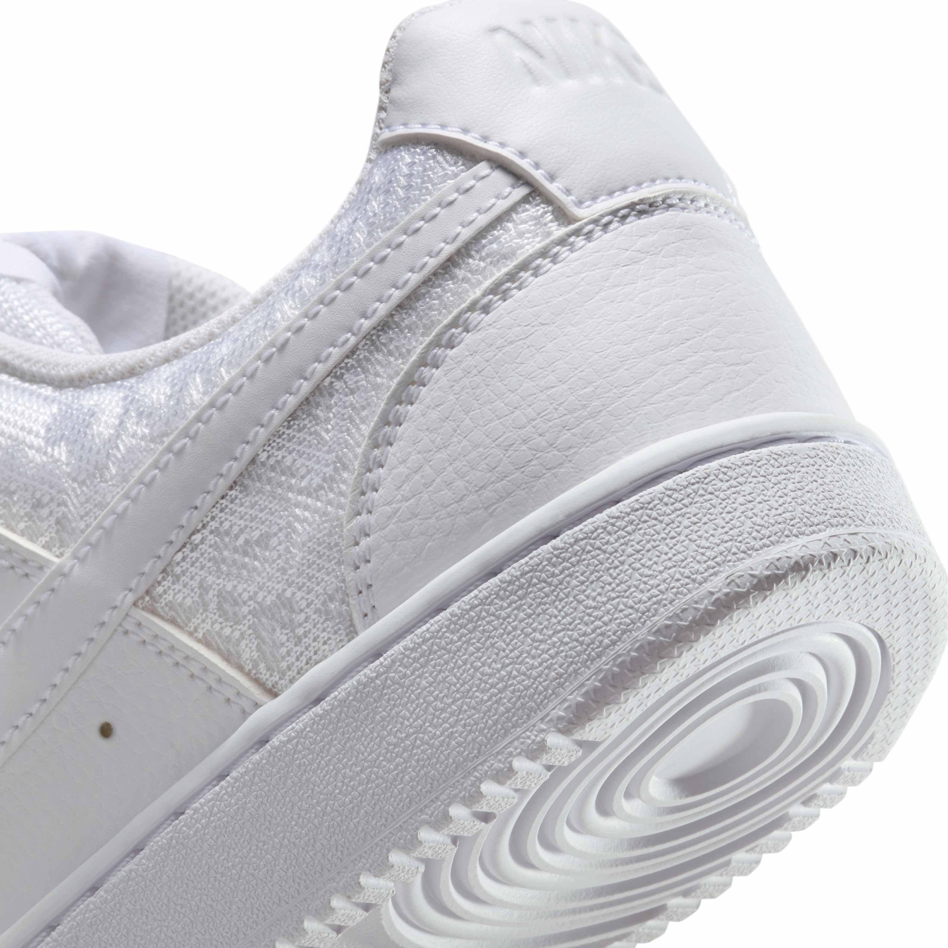 Nike Court Vision Low "White/White/White" Women's Shoe - WHITE/WHITE/WHITE Thumbnail View 8