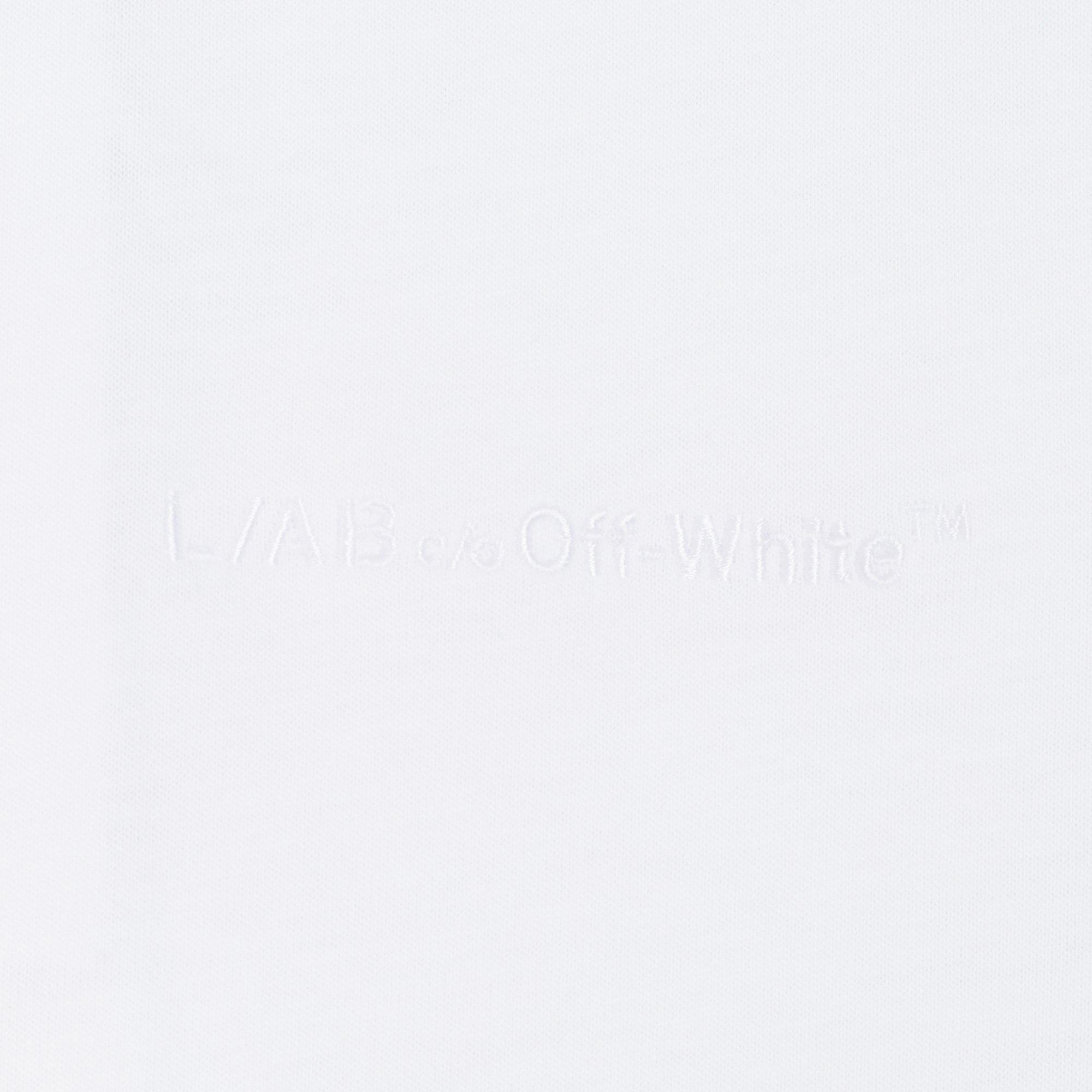 L/AB c/o Off-White Men's Horizontal Chest Logo Classic Crew Undershirt (3 Pack) - White - WHITE