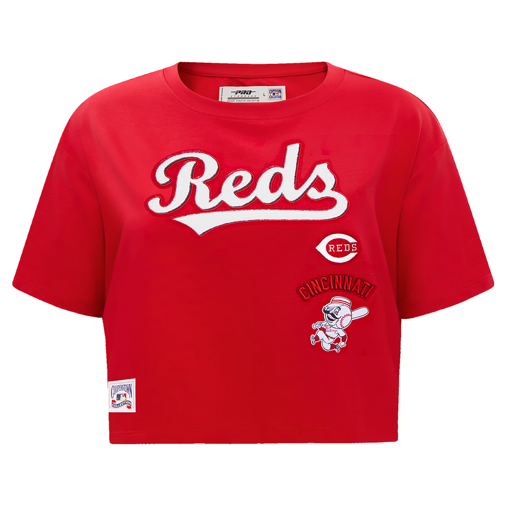 Pro Standard Women's Cincinnati Reds Retro Classic Boxy Tee - Red - RED Thumbnail View 1