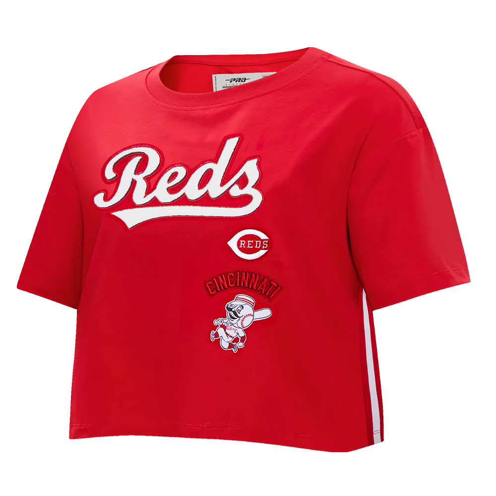 Pro Standard Women's Cincinnati Reds Retro Classic Boxy Tee - Red - RED Thumbnail View 3