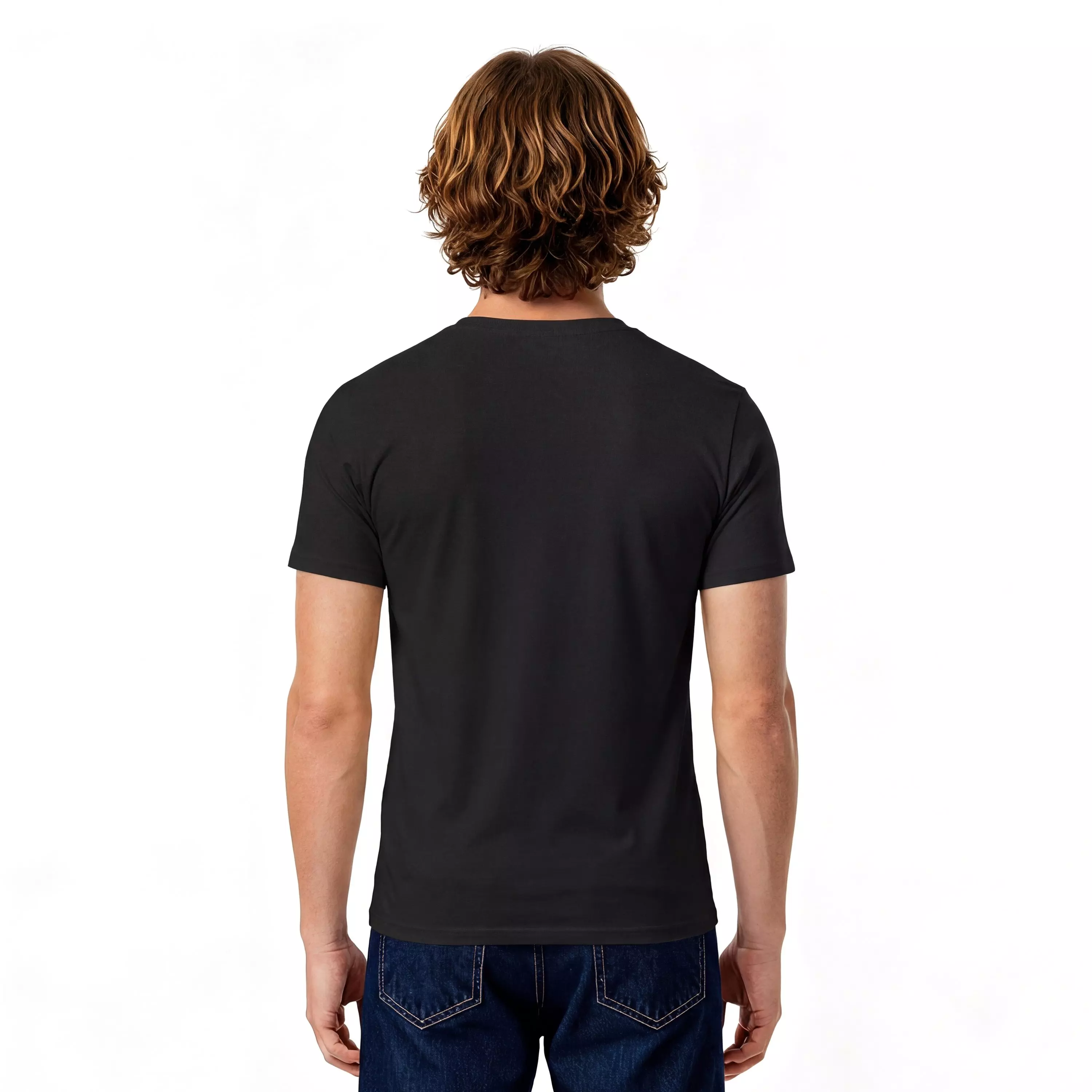L/AB c/o Off-White Men's Horizontal Chest Logo Slim Crew Undershirt (3 Pack) - Black - BLACK
