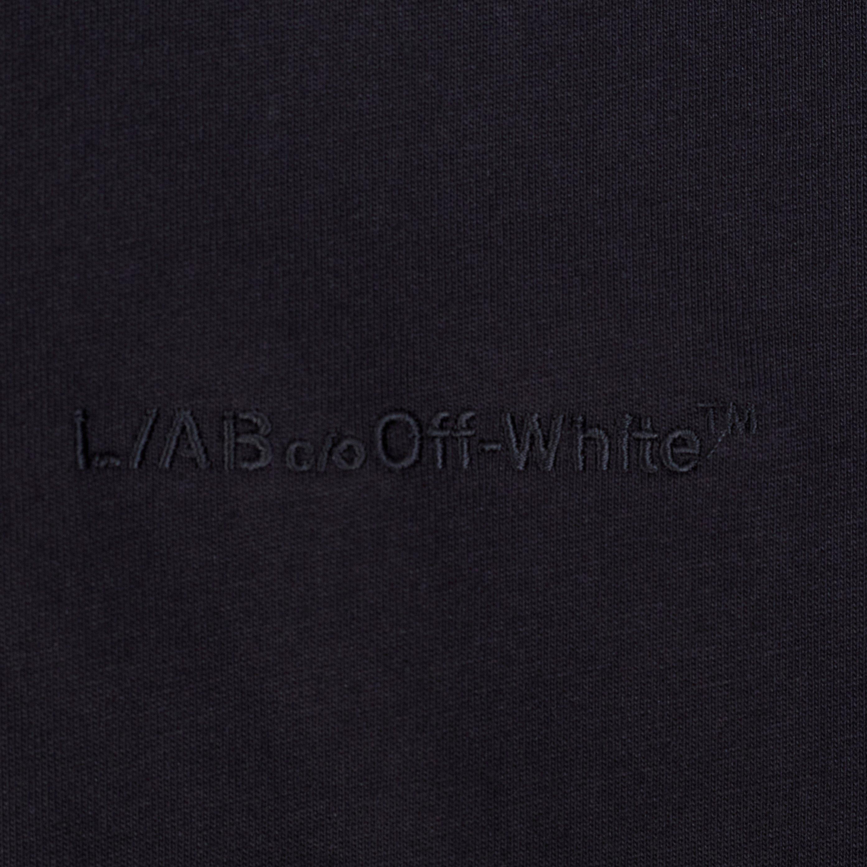 L/AB c/o Off-White Men's Horizontal Chest Logo Slim Crew Undershirt (3 Pack) - Black - BLACK