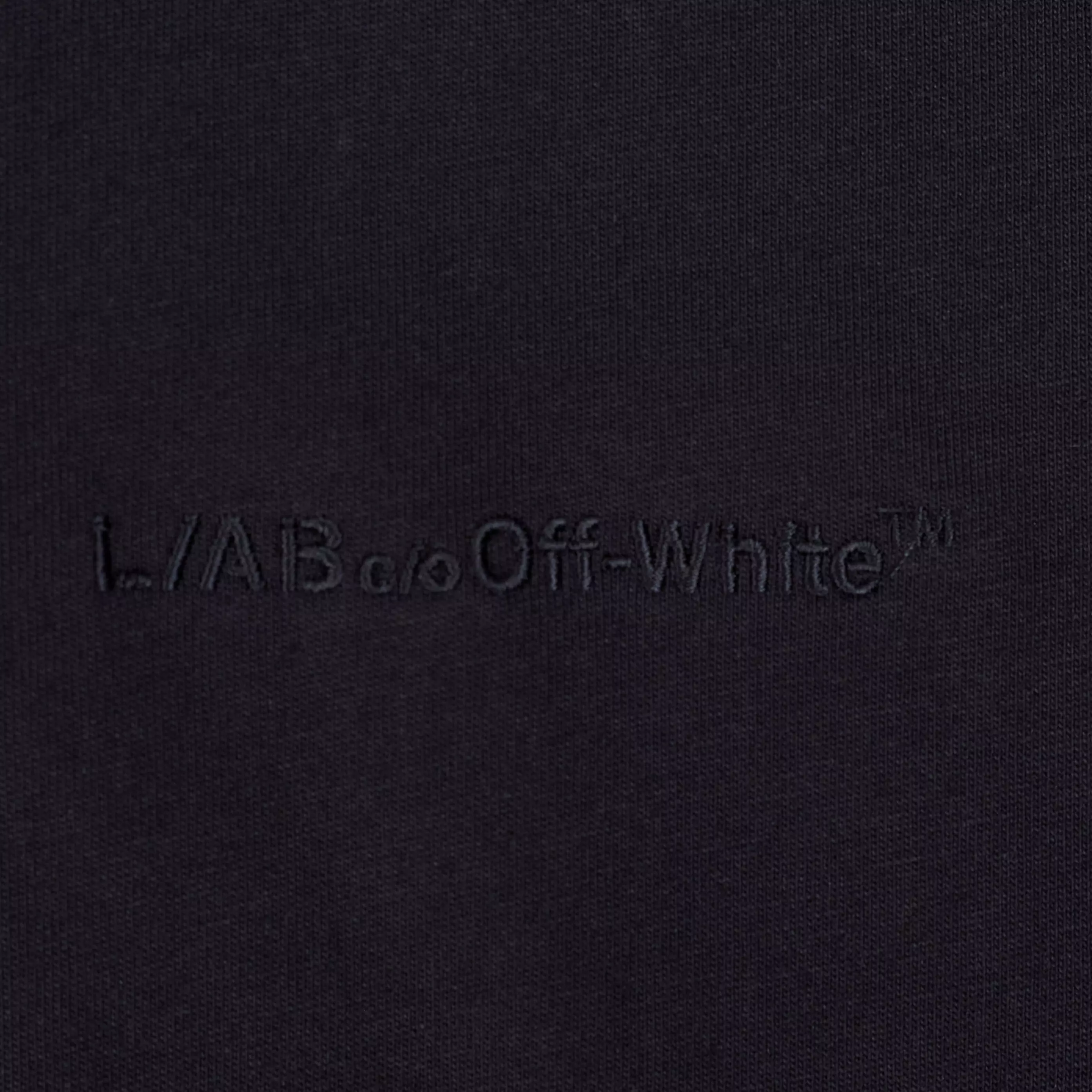 L/AB c/o Off-White Men's Horizontal Chest Logo Slim Crew Undershirt (3 Pack) - Black - BLACK