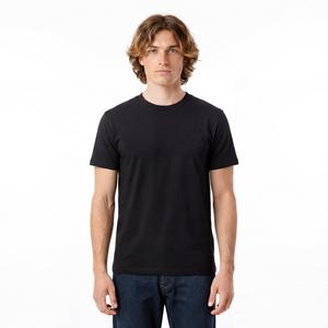 L/AB c/o Off-White Men's Horizontal Chest Logo Slim Crew Undershirt (3 Pack) - Black - BLACK