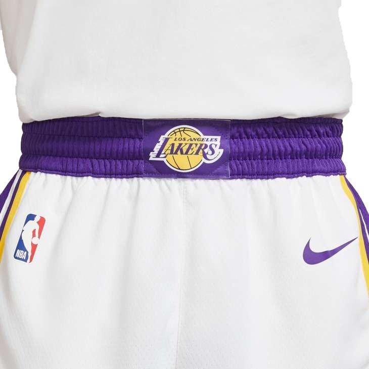 NIKE NBA LOS ANGELES LAKERS SWINGMAN HOME SHORTS WHITE for £55.00